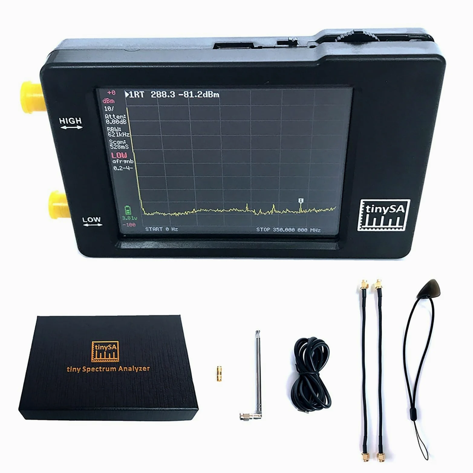 Analizador portátil del espectro del RF con el diseño compacto y la pantalla táctil Analizador del espectro del PDA de la pantalla táctil de 2.8 pulgadas pequeño analizador del espectro generador del
