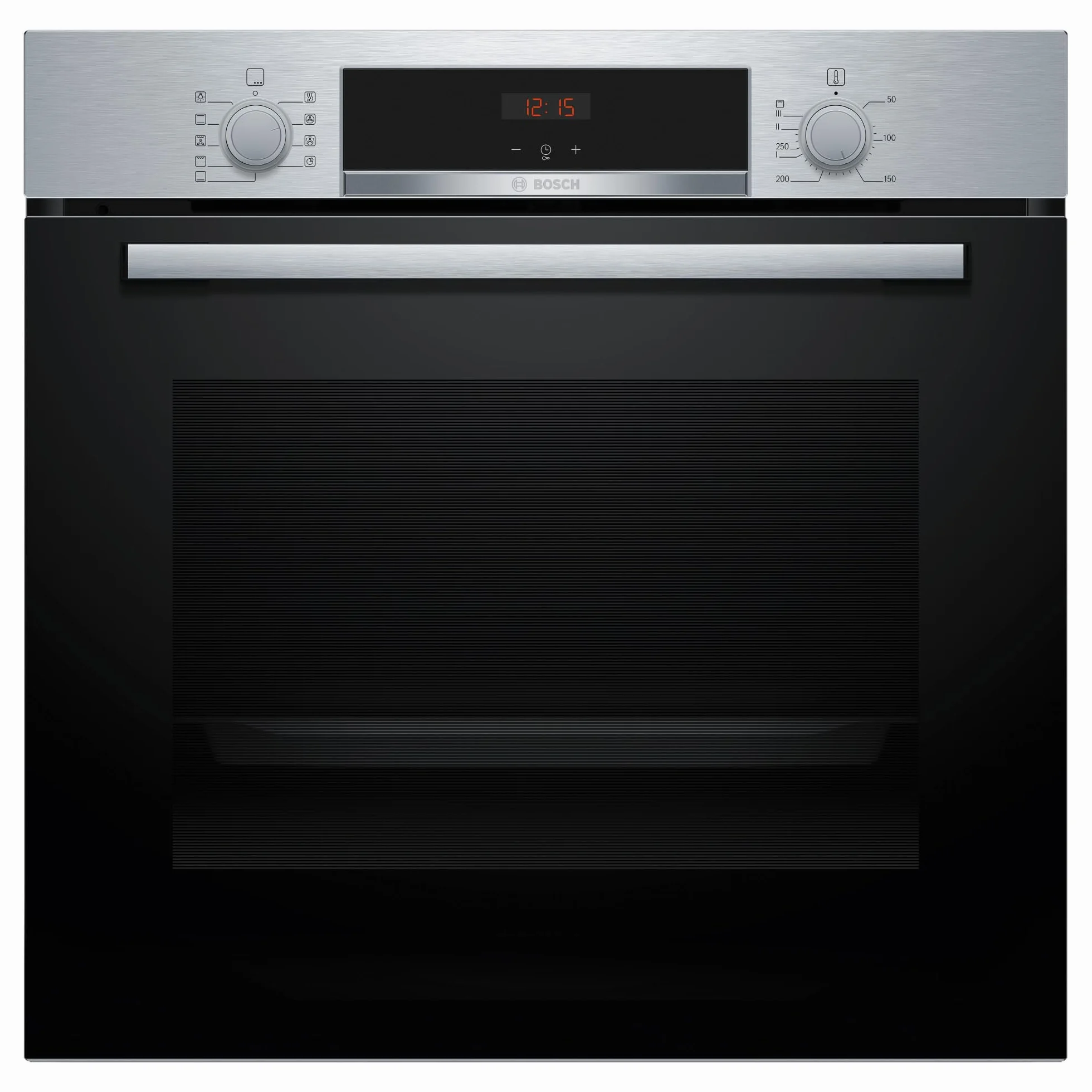 Bosch Horno Multifunción Serie 4 60 cm 3D Hotair Asistente de limpieza con agua Acero HBA514ES3