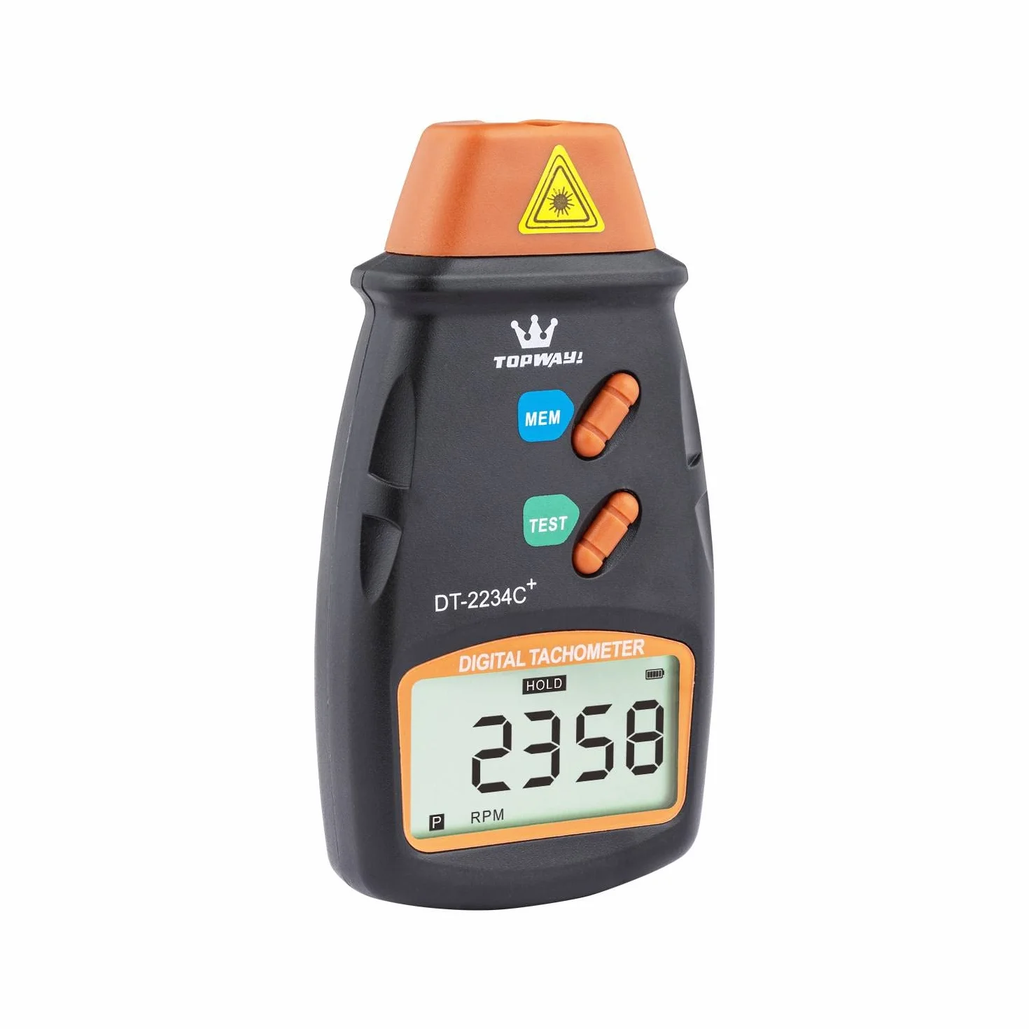 TOPWAY Tacómetro Digital sin Contacto LCD 2,5-99 999 r.p.m. para Motores