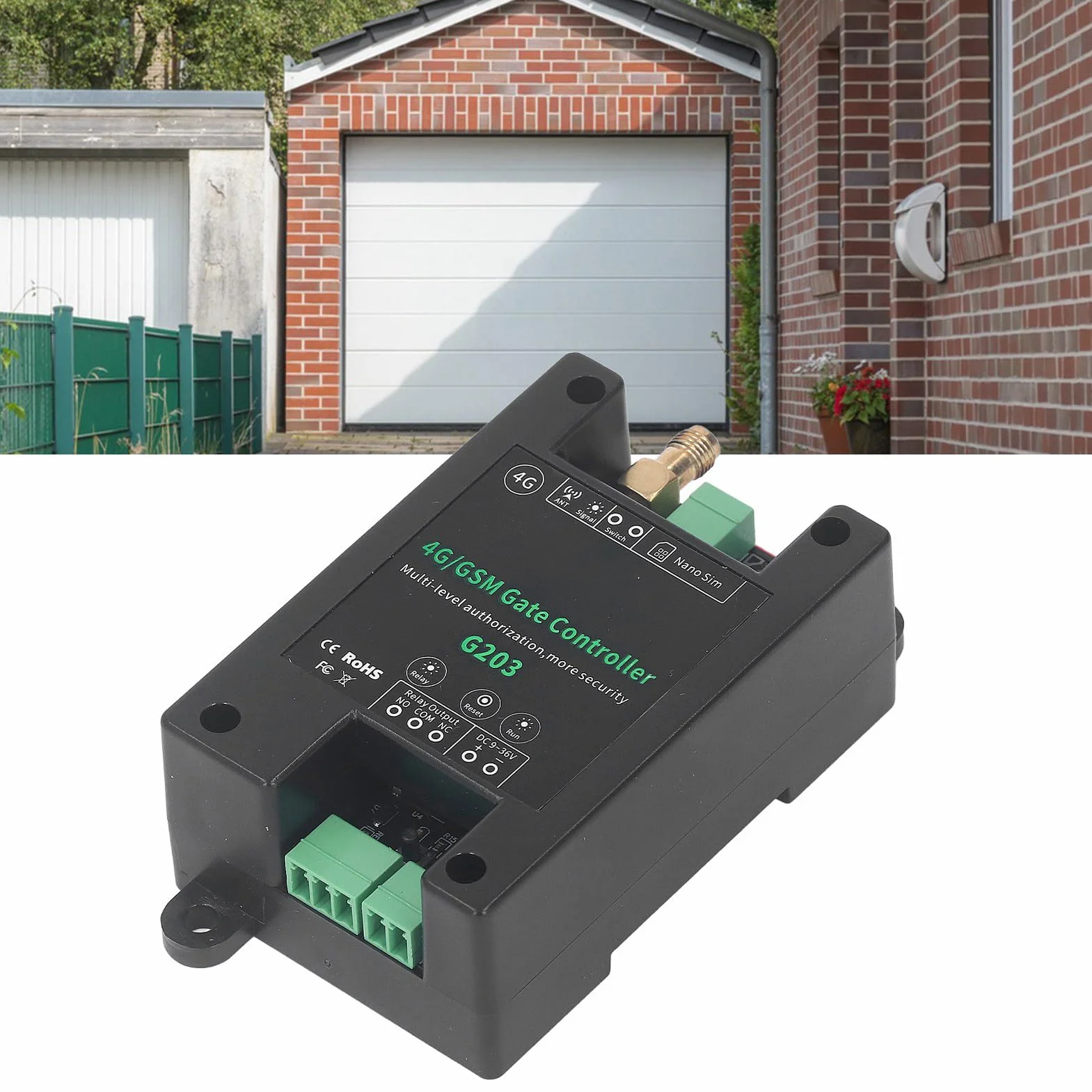 Abridor de Puerta G203 GSM, Control Remoto de Acceso a Puerta de Garaje 3G 4G, Reinicio de Reinicio Remoto Compatible, Interruptor Remoto GSM 4G