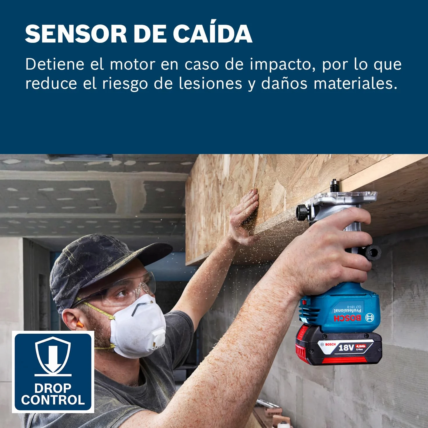 Bosch Professional 18V System fresad. corte bat. GLF 18V-8 (incl. guía paral., adapt. asp. fres. sup., adapt. asp. fres. cant., guía rod. rec. enras., pinza suj. 8 mm, llave, L-BOXX, sin bat./carg.)