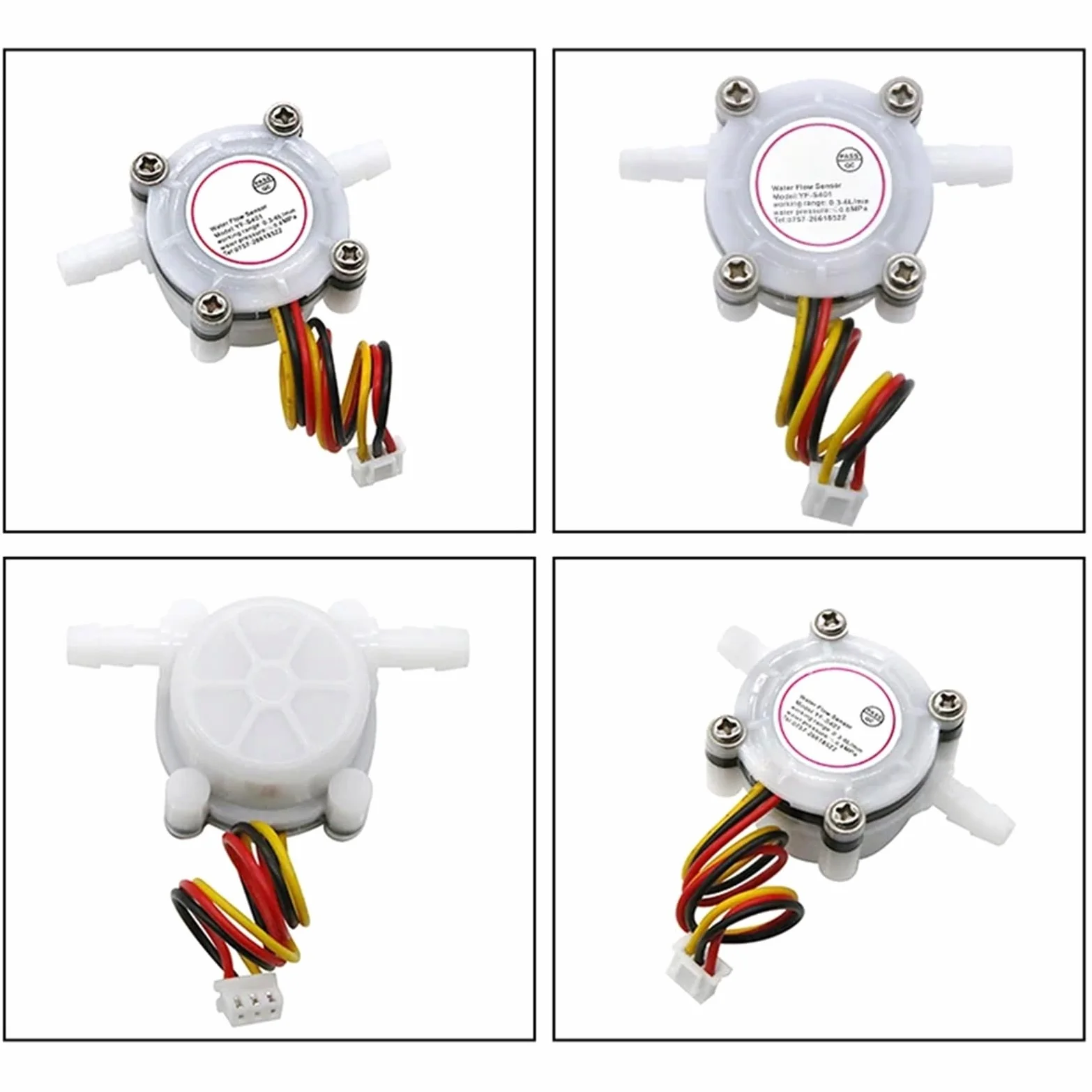 Sensor de flujo de agua S401 de 1,75 MPa, conector rápido, sensor, purificador de agua for cafetera, caudalímetro de microturbina de 7 mm, CC 5-18 V(Inner diameter 2.0MM)