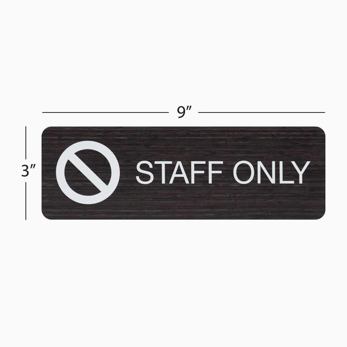 Letrero de madera oscura con texto en inglés "Staff Only", de madera sintética, fácil de pegar, para colgar en la puerta, para restaurante, pequeña empresa, fabricado en Estados Unidos
