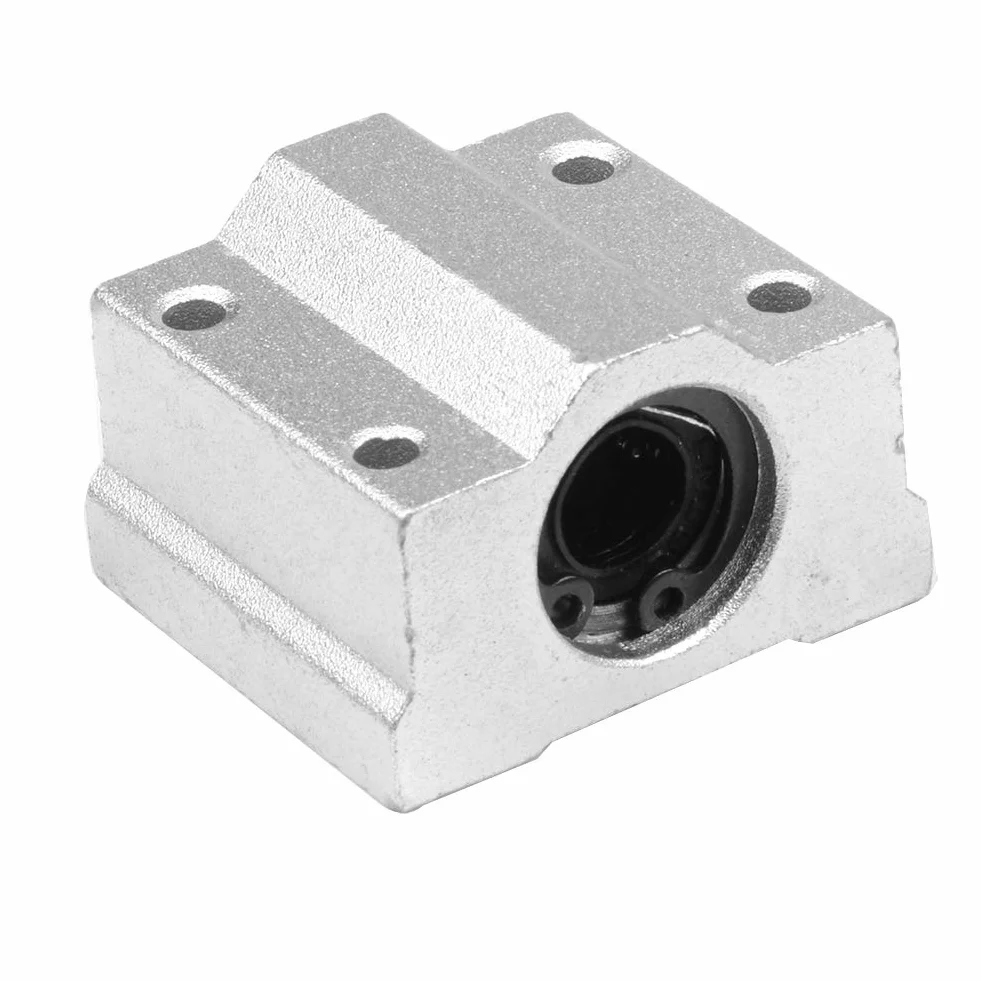3D Impresora Eje Óptico Lineal 400mm 45# Acero Cromado Soporte Vertical Rodamiento Bolas Typ-5 2Set