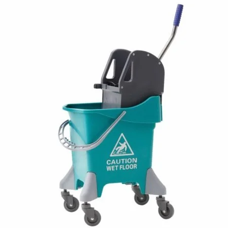 Clim Profesional Carro de Fregado Profesional con Prensa Plus 30 litros - Amarillo con Ruedas para Todo Tipo de Superficies. Fregado de Suelos Profesional y Cómodo.