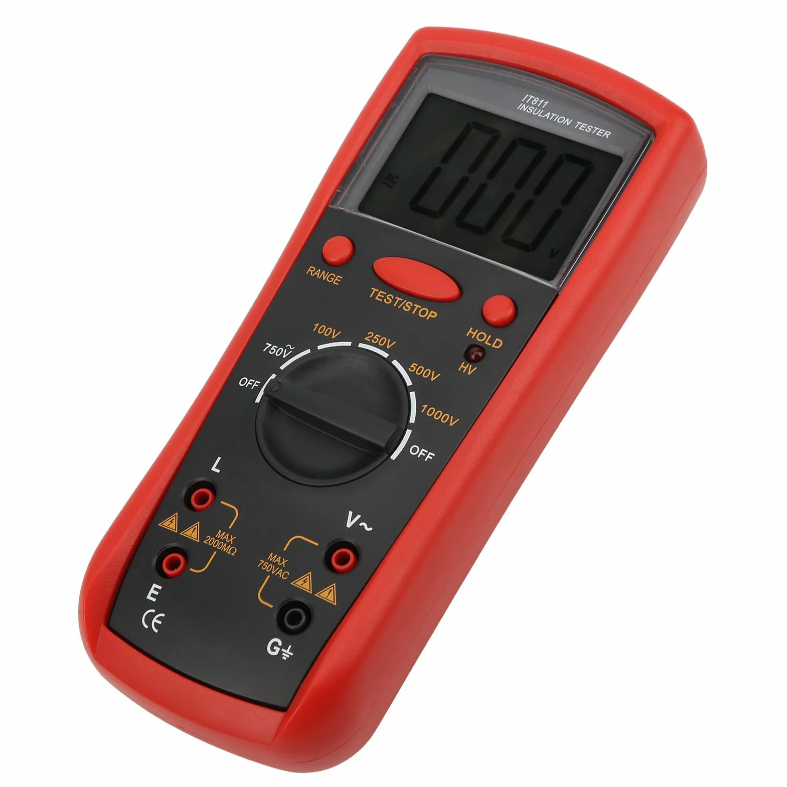 Tester de Resistencia de Aislamiento IT811, Medidor con Medidores de Pantalla LCD MEGOHM Herramientas Eléctricas Mediendo el Dispositivo de Medición