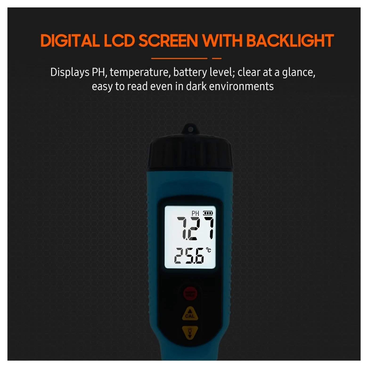 Medidor de PH PH818M for procesamiento alimentos 2 en 1 probador medidor temperatura solución retroiluminación LCD Digital, Probador preciso(Food PH Meter)
