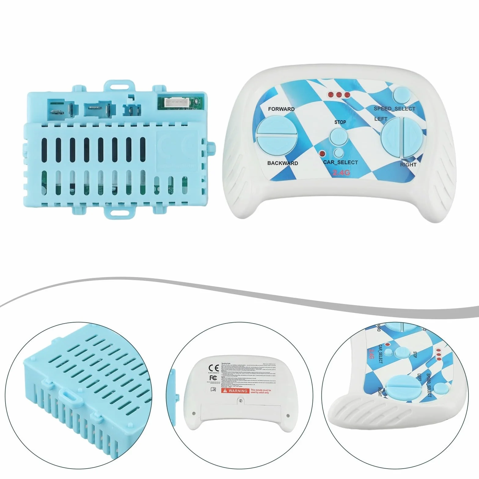 Receptor 24V 5 pines para coche eléctrico infantil con mando a distancia 2,4G Bluetooth