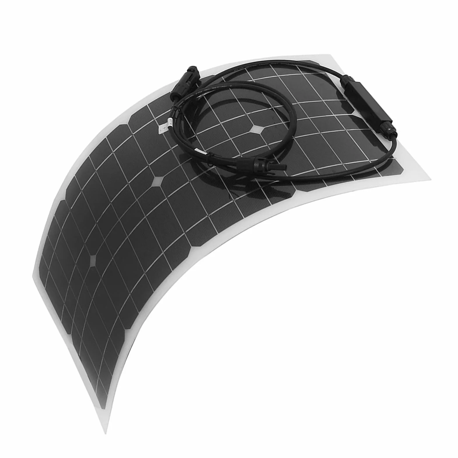 Kit de Panel Solar Flexible para Vehículos Recreativos y - de Generación de Energía Solar para Exteriores | Panel Solar Monocristalino Liviano de 100 W