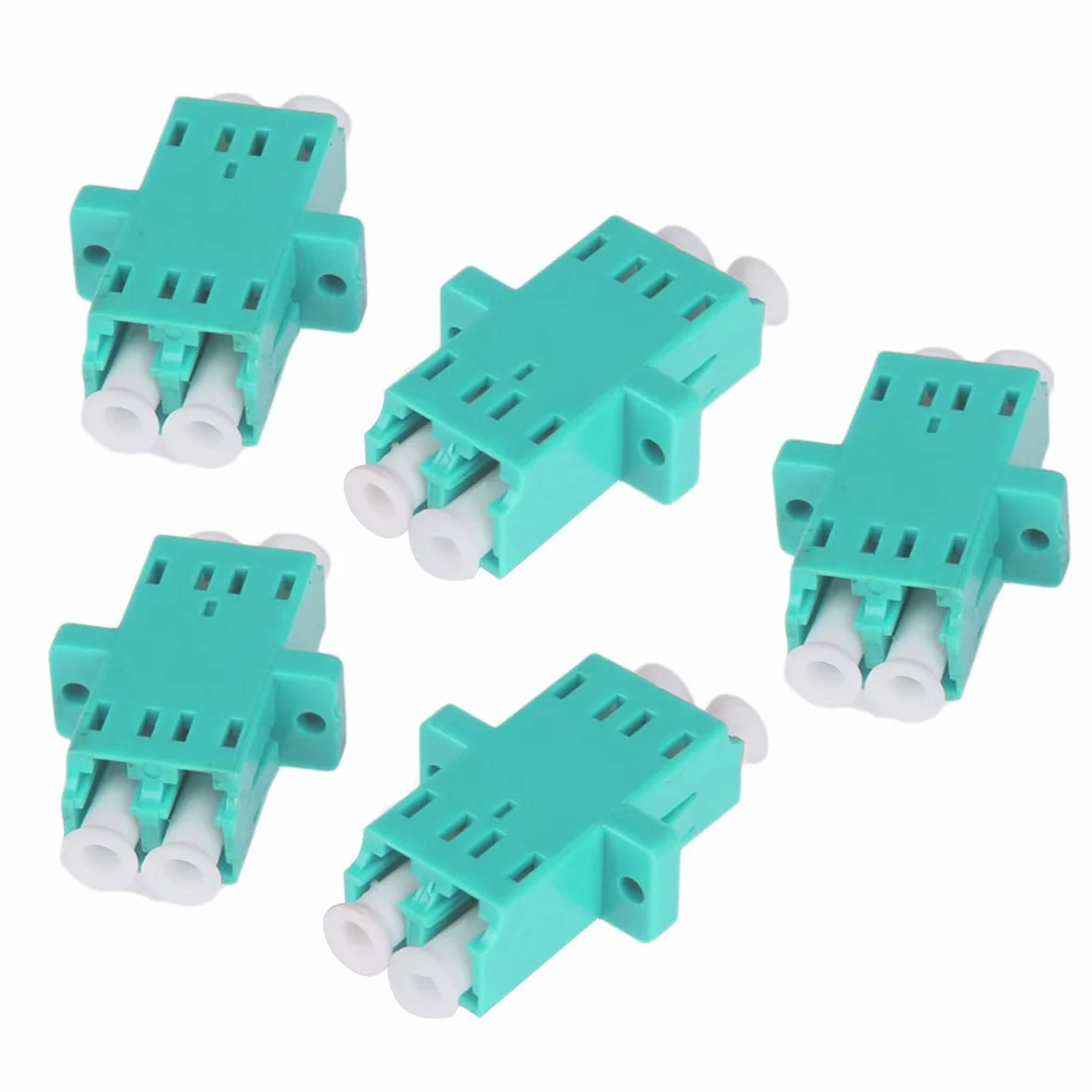UKCOCO Adaptador de fibra óptica LC hembra a LC hembra, 5 piezas, acoplador dúplex para OM4