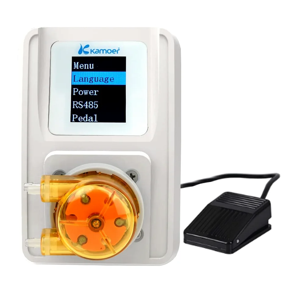 Kamoer M1-STP Bomba peristáltica inteligente 24V motor paso a paso ajustable 0-88ml/min