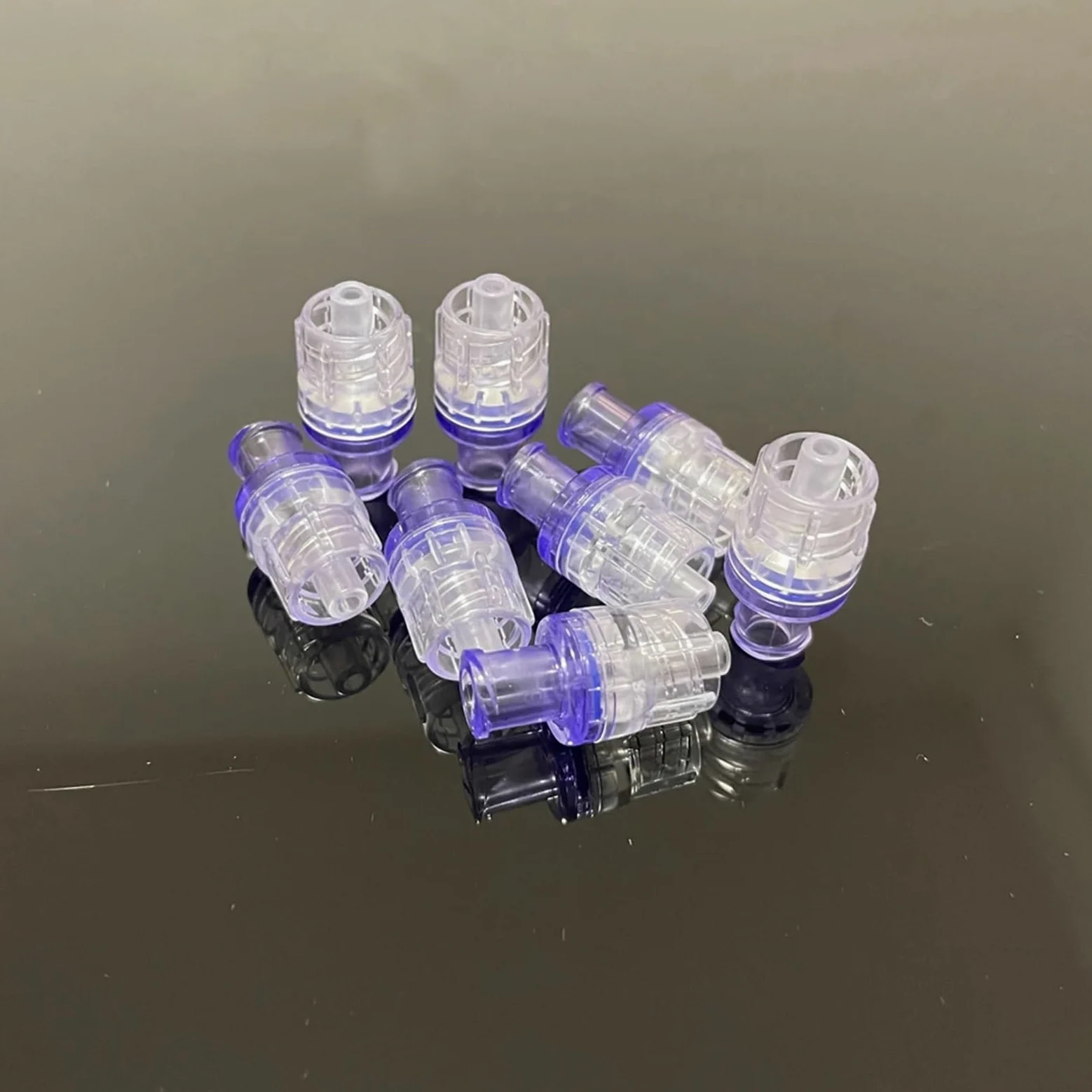 Válvula de retención diafragma Luer Lock, Macho y Hembra, plástico Grado médico, 10 Uds