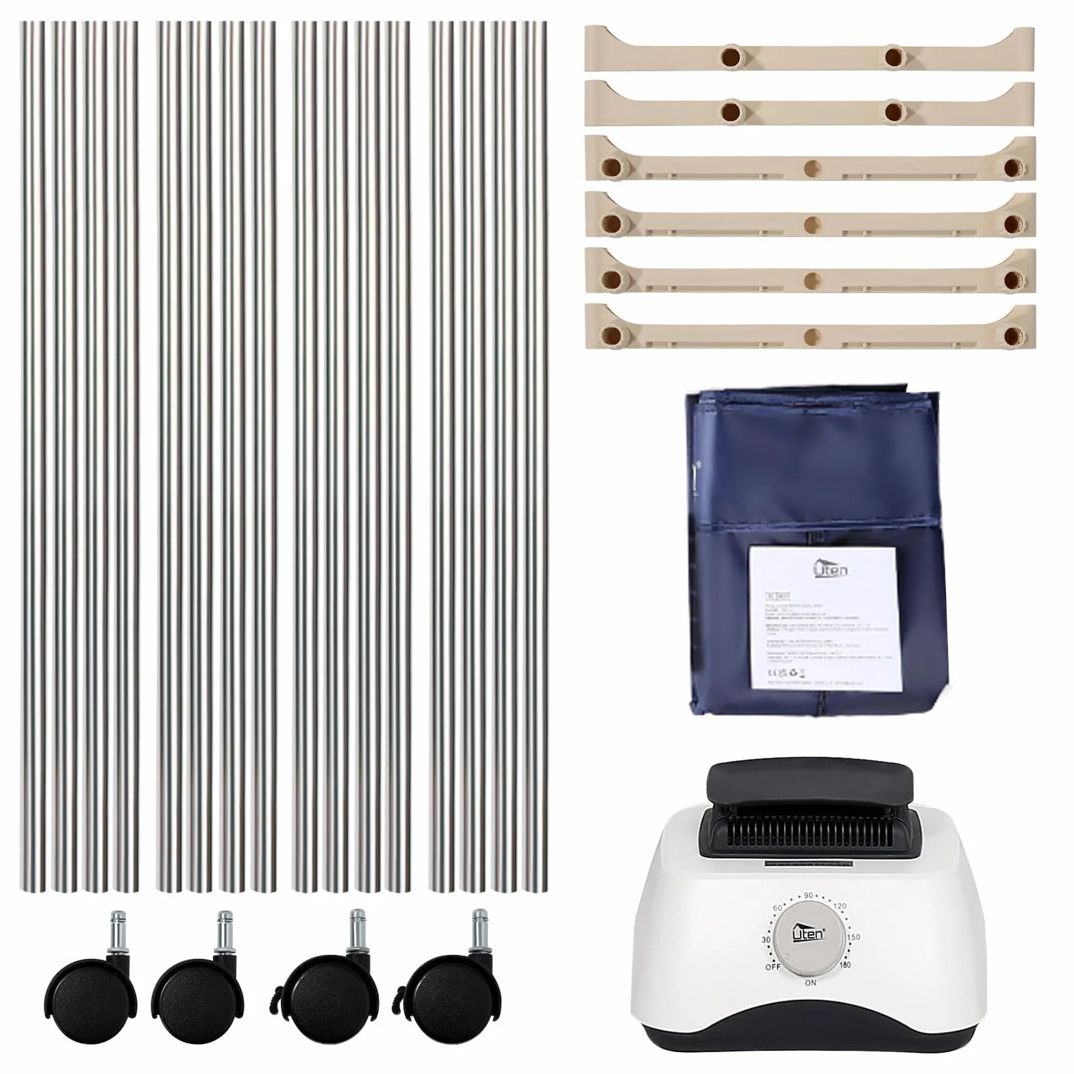 Uten Secador de Ropa Portátil Armario de Secado 1500W Doble Capa Apilable