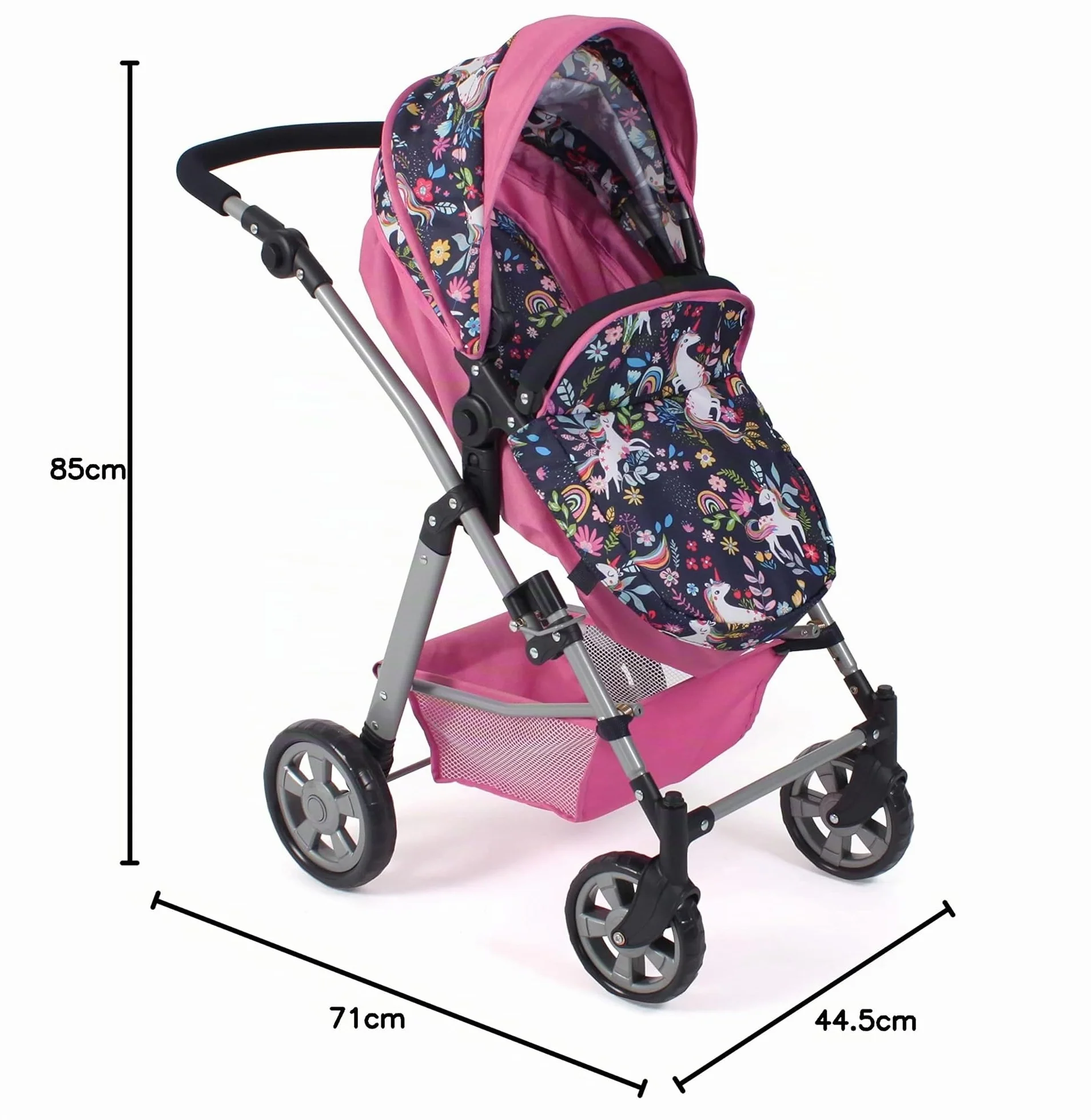 Bayer Chic 2000 Cochecito de muñecas Nele 2 en 1 Unicornio Rosa Marino