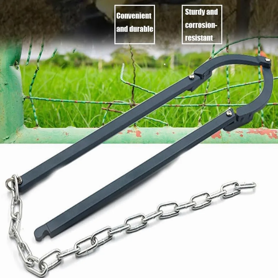 Tensor de alambre de valla resistente, herramienta de ensanchamiento de valla de eslabones de cadena para granja, reparación de valla de caballos y césped, ensanchador de alambre de púas de jardín