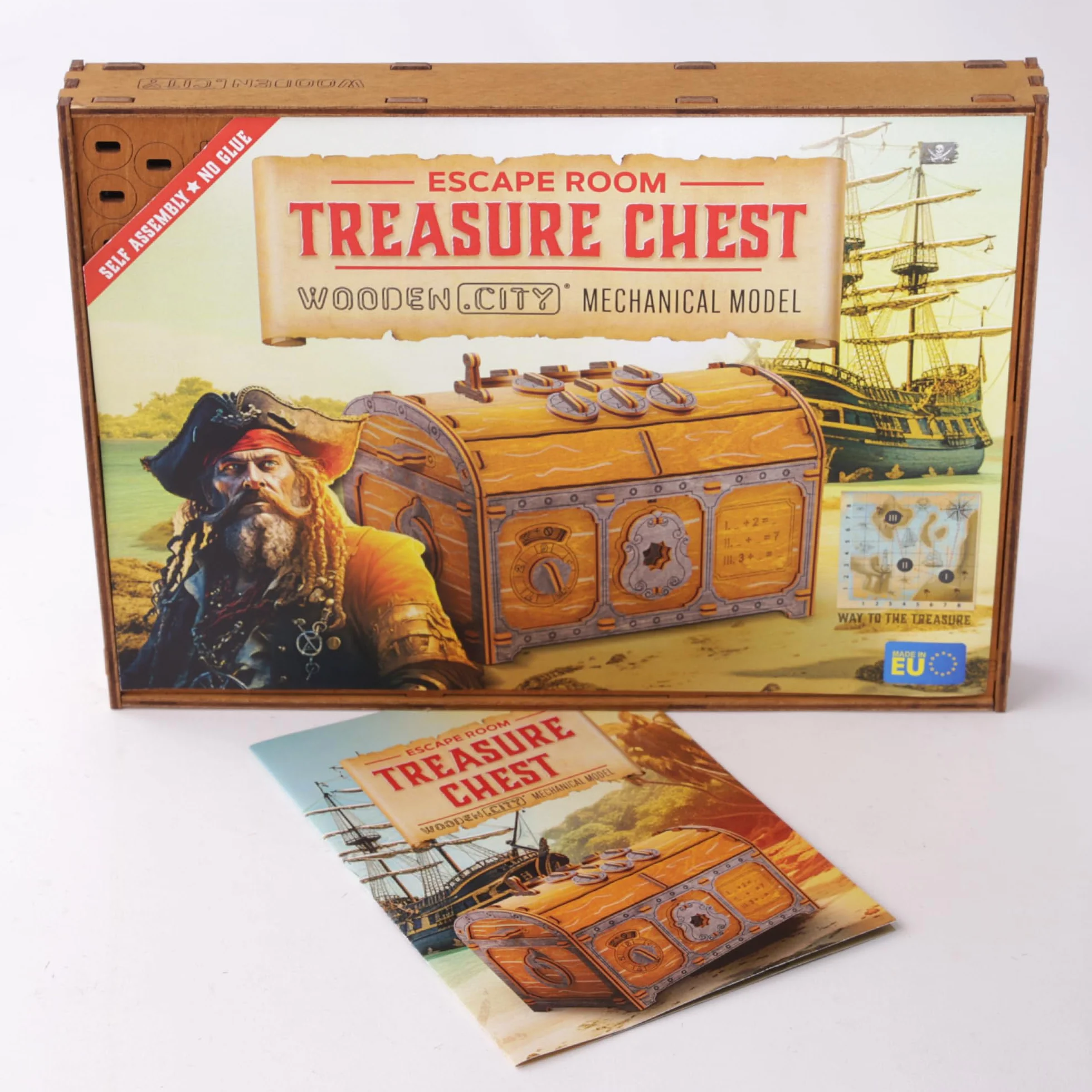 WOODEN.CITY Treasure Chest 3D Puzzle Box Escape Room Secret Mystery Box Original Gift Adults Kids