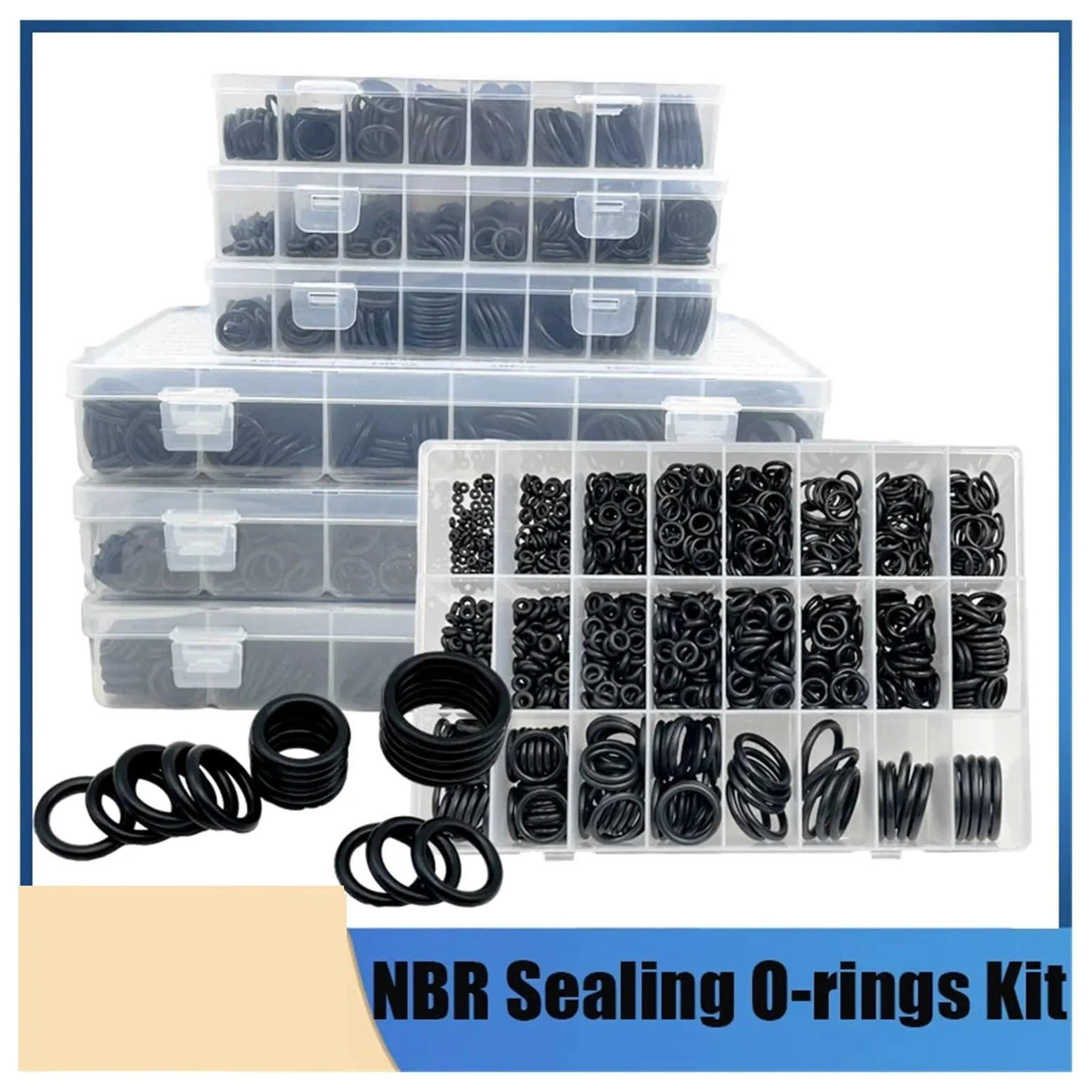 Junta tórica de goma for juntas de plomería, arandela de sellado, junta tórica resistente al aceite, grifo de plomería for automóviles, reparación de agua, junta tórica NBR negra(2840pcs 1set)