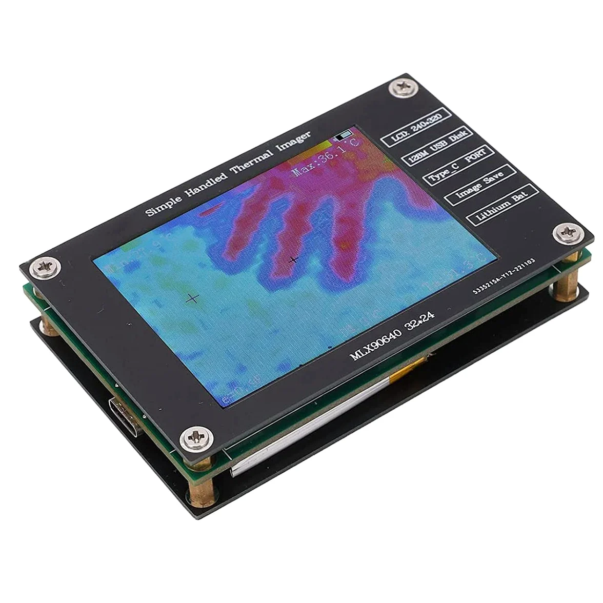1 cámara termográfica, cámara infrarroja térmica de 2.8 pulgadas, carga USB C de 320 x 240
