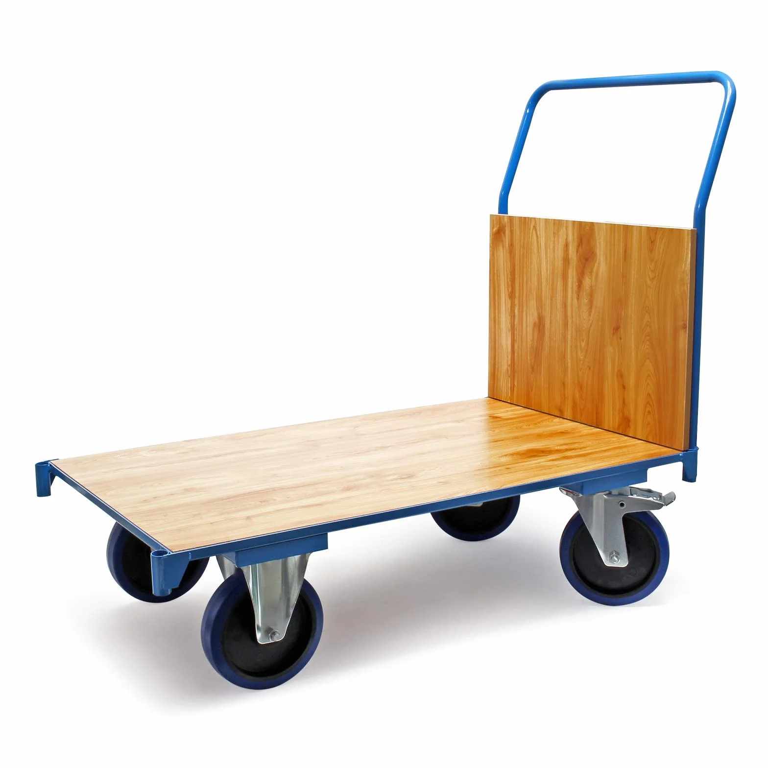 Carro de Transporte 100x60cm 600kg Plataforma de Carga Frenos y Manillar Almacén Oficina Paquetería