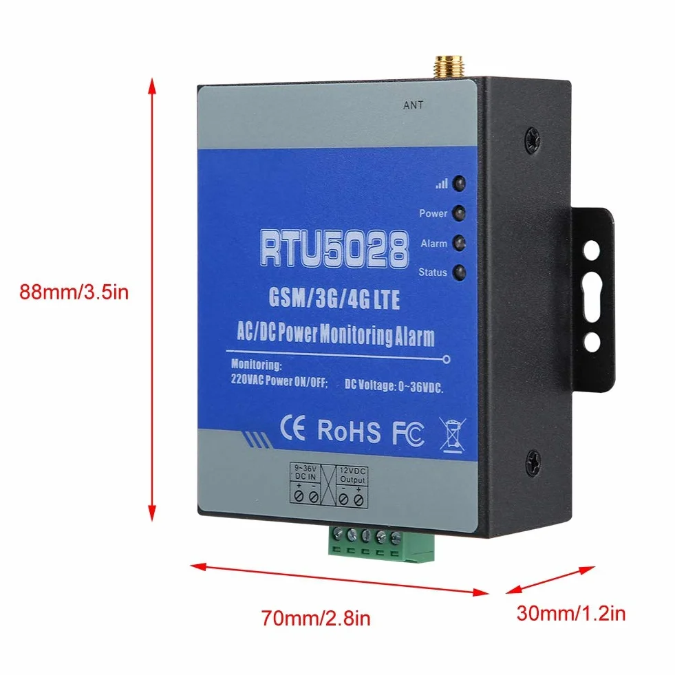 Sistema de Alarma gsm RTU5028 gsm Monitoreo del Estado del Voltaje de energía para fallas de energía/Alerta de Alarma de recuperación(Enchufe estándar Europeo)