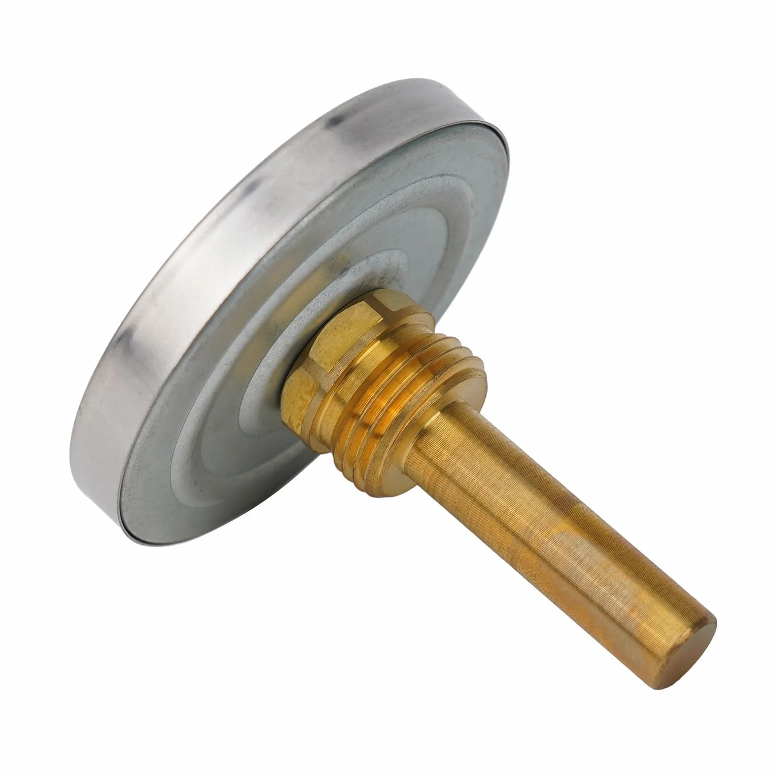 Termómetro bimetálico 63 mm acero inoxidable latón 1/2 pulgada 0-120 °C para calderas