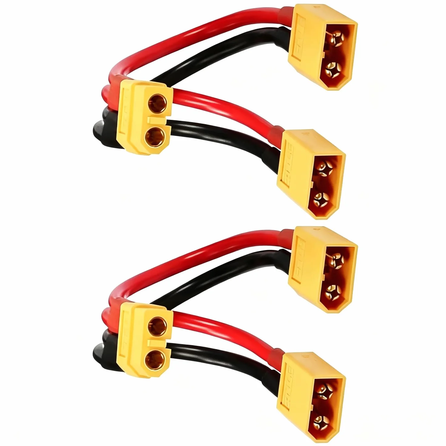 XT60 Adaptador de conector de batería paralelo Y Splitter 1 macho a 2 hembras Cable 14 AWG para RC Quadcopter