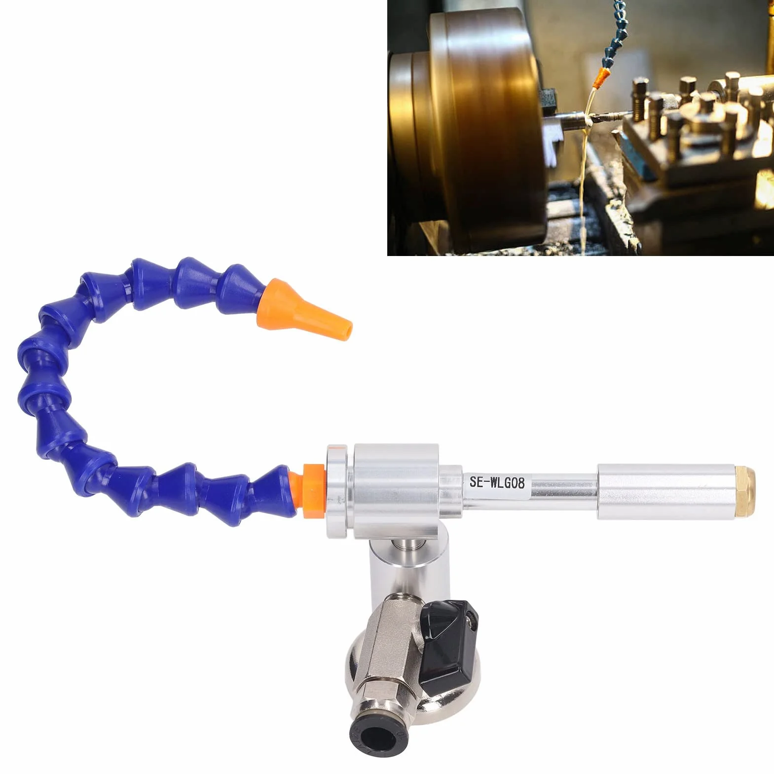 Pistola de Enfriamiento de Aire Frío Seco, Juego de 6 Piezas 7Bar 520Btu Mini Vortex Tube Pistola de Aire Frío,Aleación de Aluminio Flexible de Alta Temperatura Máquina de Rociador