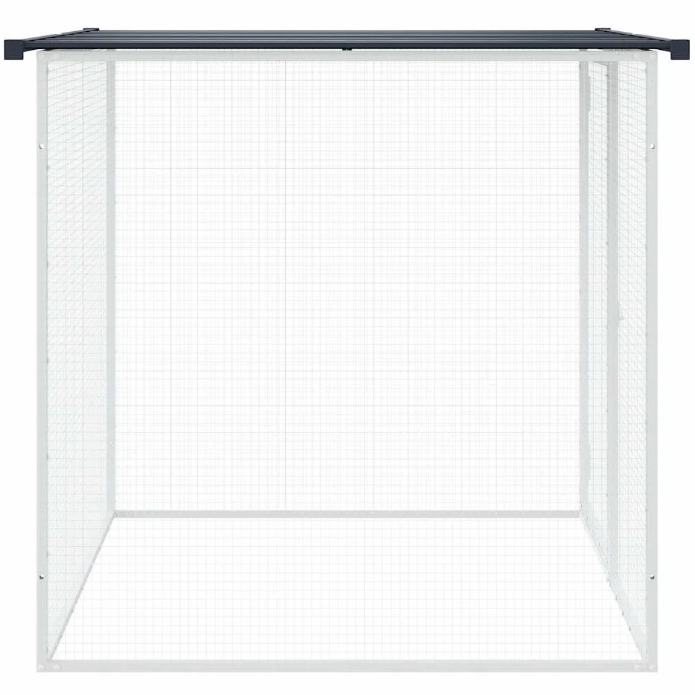 vidaXL Jaula de Gallinas, Gallinero con Toldo, Recinto para Animales Pequeños, Caseta para Jardín, Acero Galvanizado Antracita 103x98x90 cm