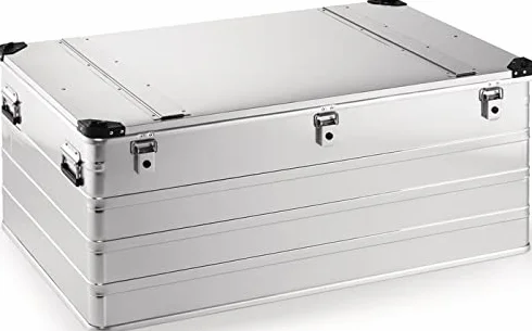 Caja de aluminio L1192xAn790xAl515mm 415l con cierre de bisagra y esquinas de apilado