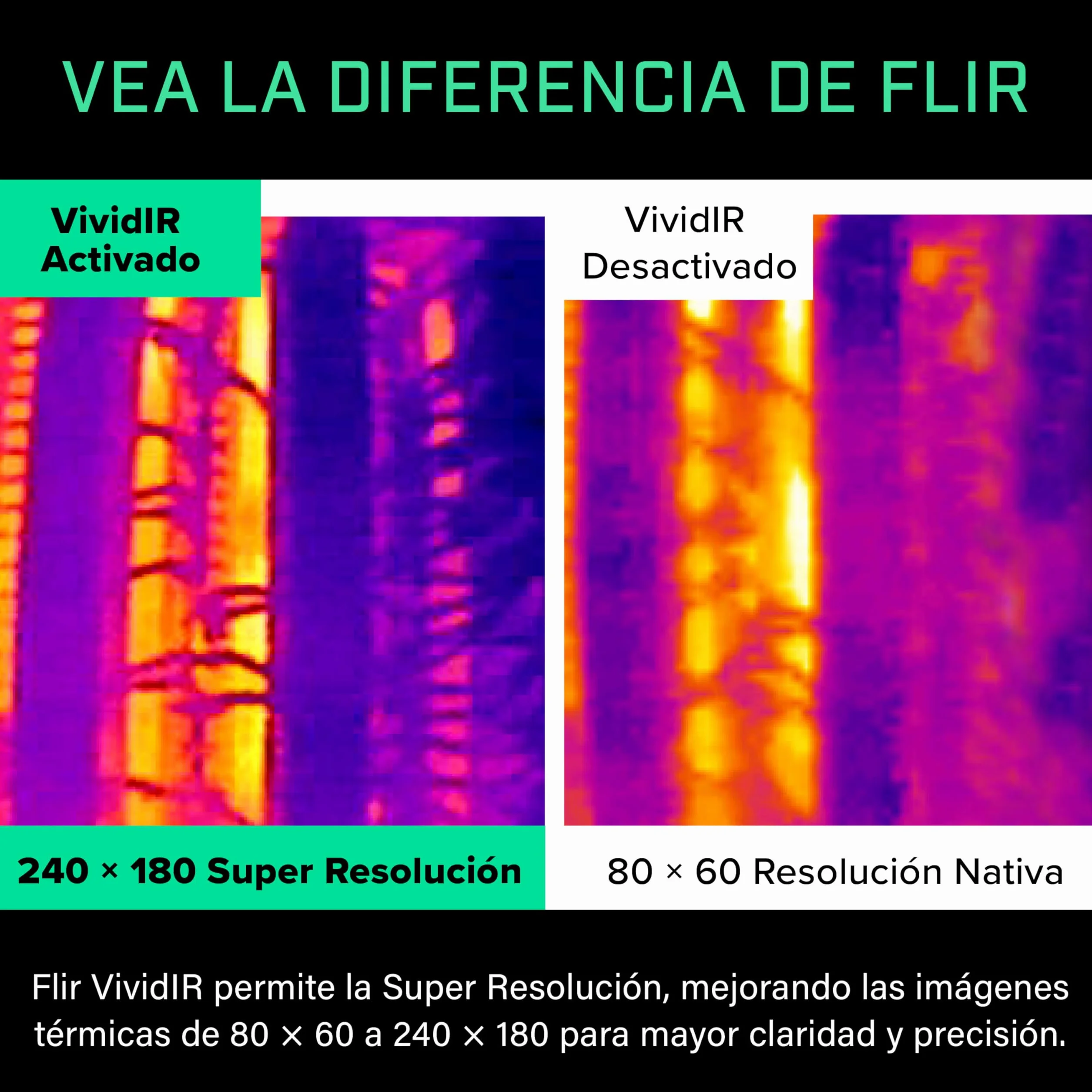 Flir One Cámara Termográfica para Smartphones iOS iPhone 15 Posteriores USB-C Súper Resolución 240x180 IR Nativo 80x60
