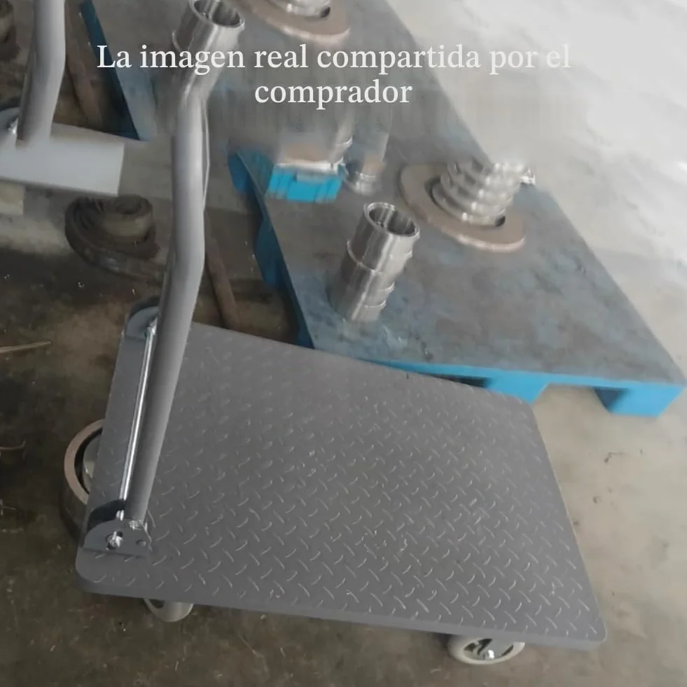 Carro de Plataforma Plegable 500kg Ruedas Grandes Carretilla de Carga Camión de Transporte Carrito Plataforma de Mano Transporte Anticolisión para Mudanzas Almacén Industrial (90 x 60 cm)
