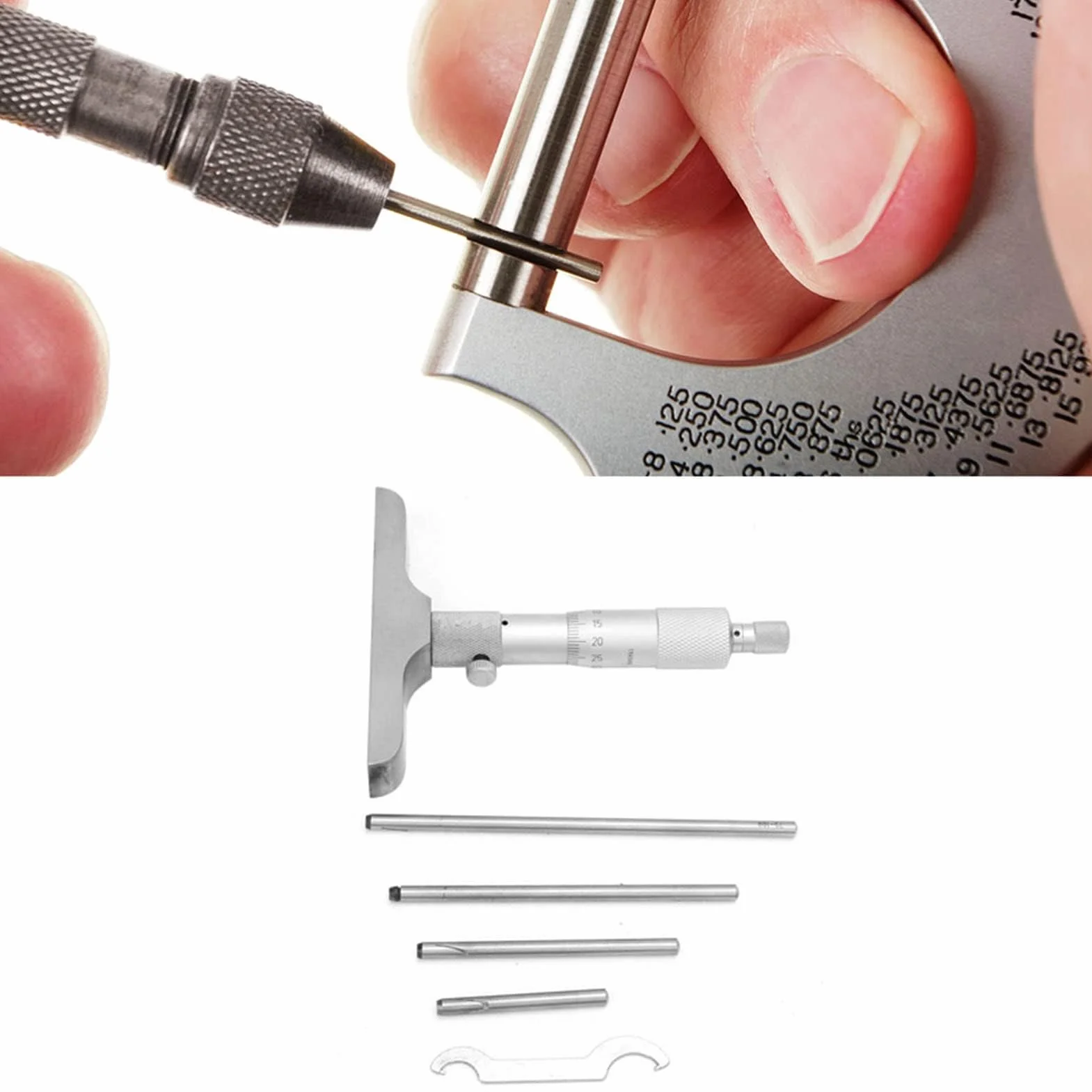 Micrómetro De Profundidad 0.01 Mm 0-100mm 5 Piezas Medidor De Profundidad Bielas