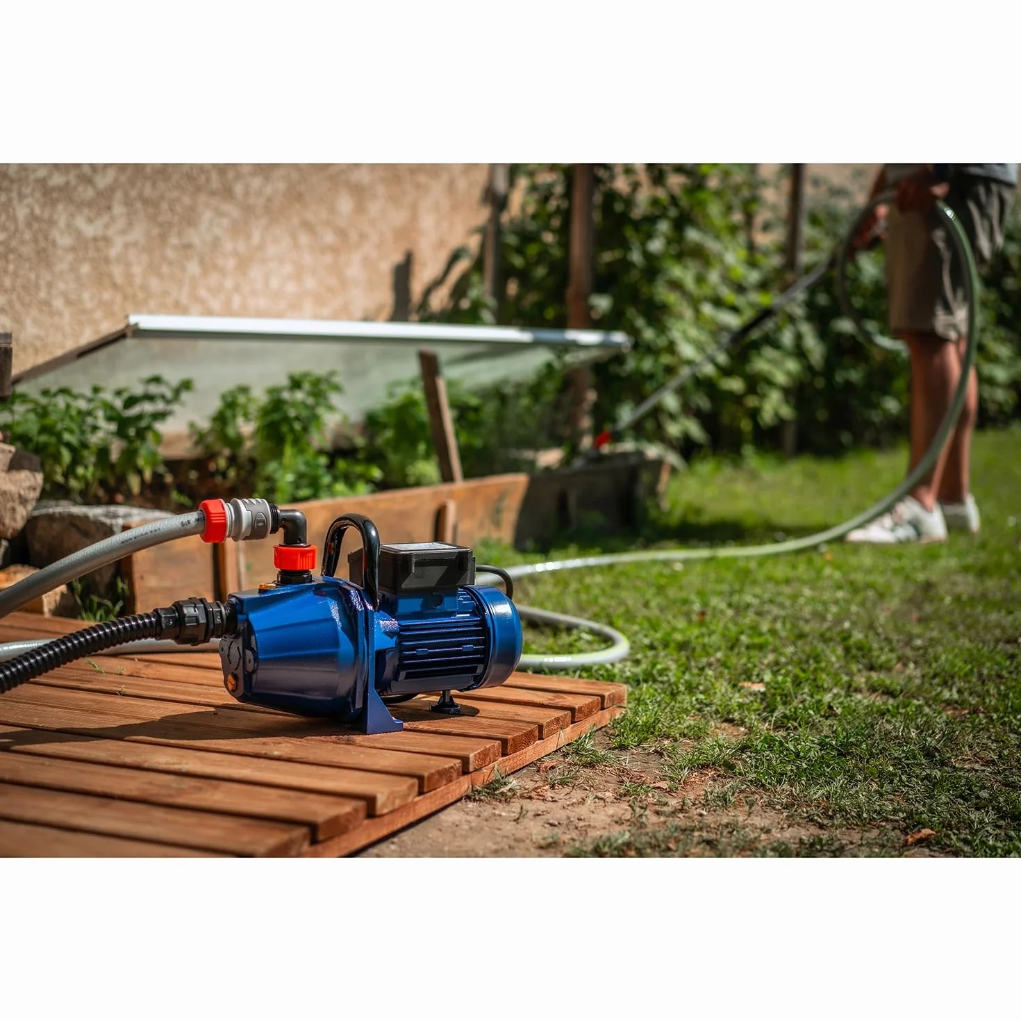 SPID'O - Bomba de Riego en Fundición 900W - 3,6 m3/h - 4,2 bar - Bomba de Superficie para Jardín y Agua de Lluvia