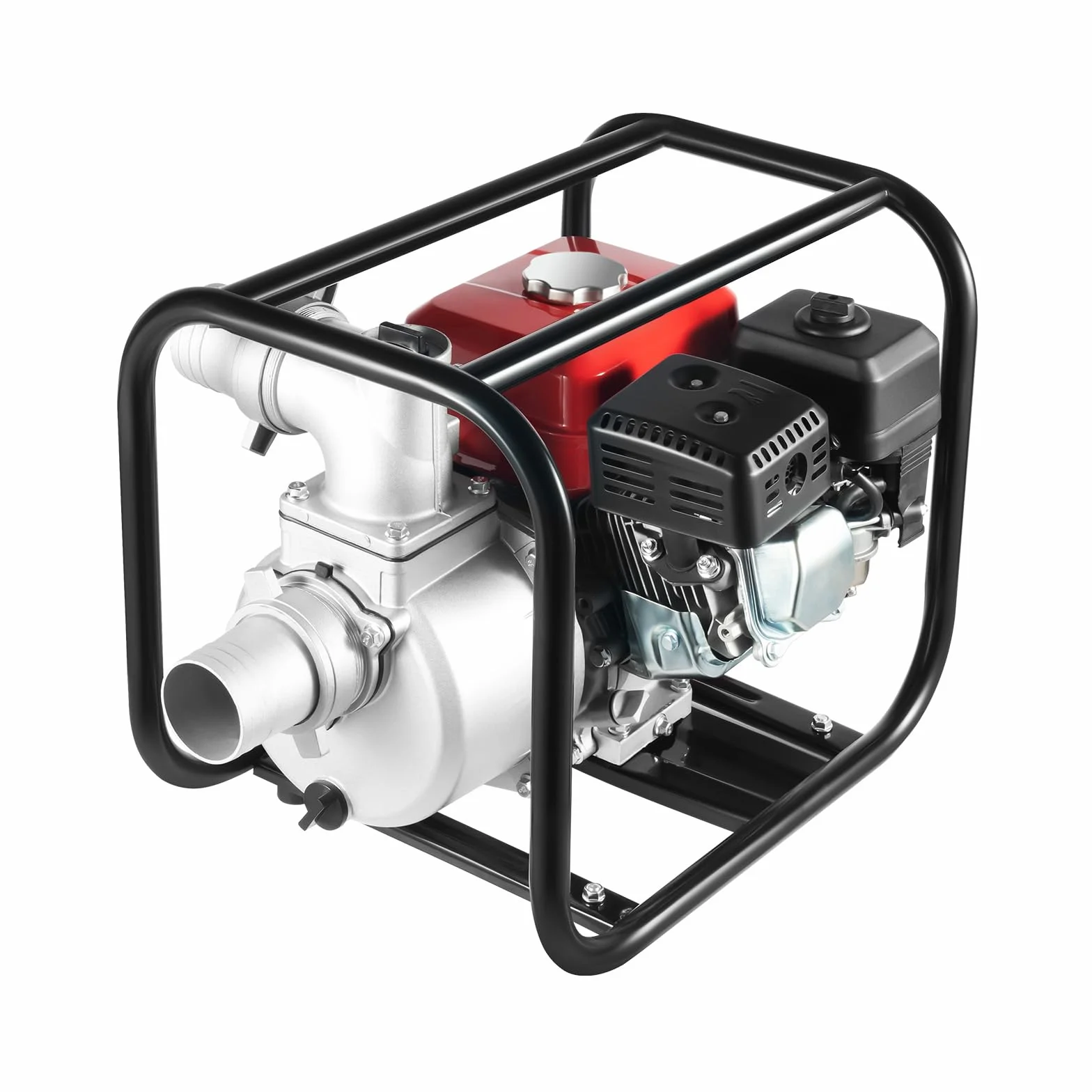 OUKANING Bomba de agua de gasolina 7,5 HP, altura de extracción de 30 m, conexión de 2 a 3 pulgadas, motor de bomba de jardín de 4 tiempos, portátil para riego, drenaje, agricultura y bomberos (tipo B