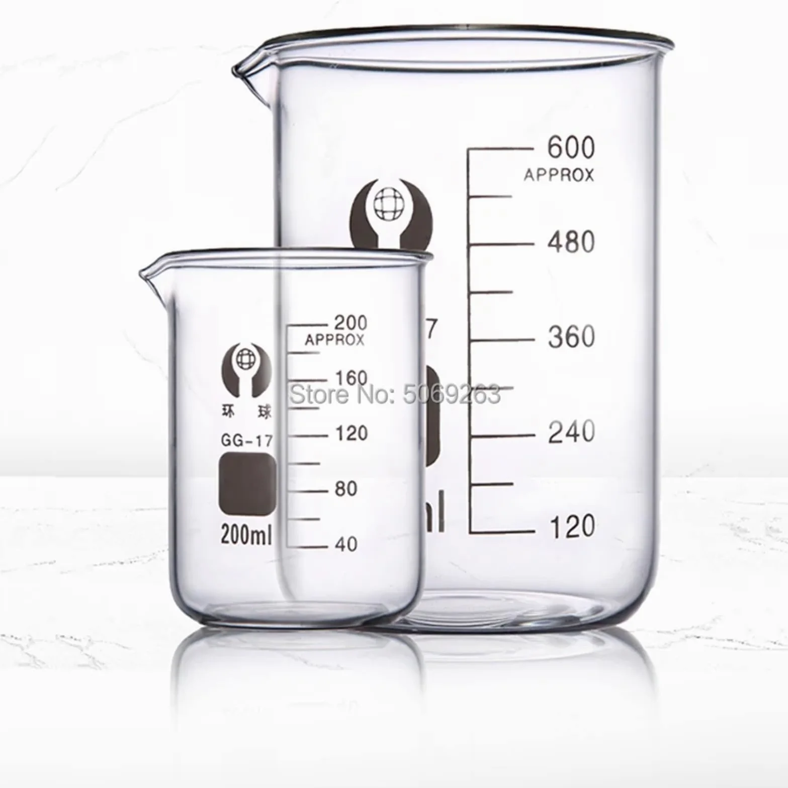 1set Lab Borosilicate Glass Beaker Chemical Form Borosilicate 3.3 Glass with Graduation(3000ml)