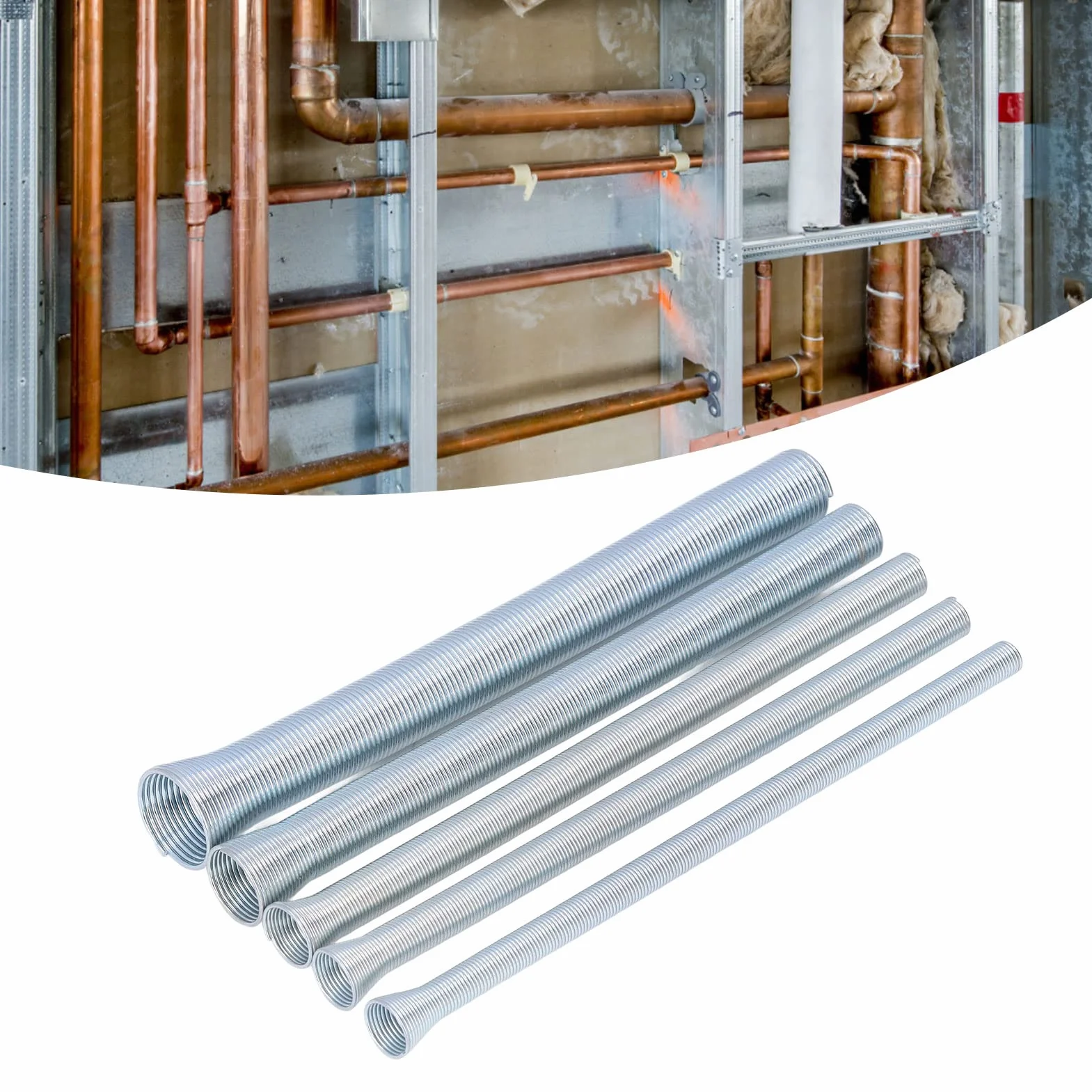 Juego de doblador de tubos de resorte 5 piezas cobre aluminio acero pared delgada