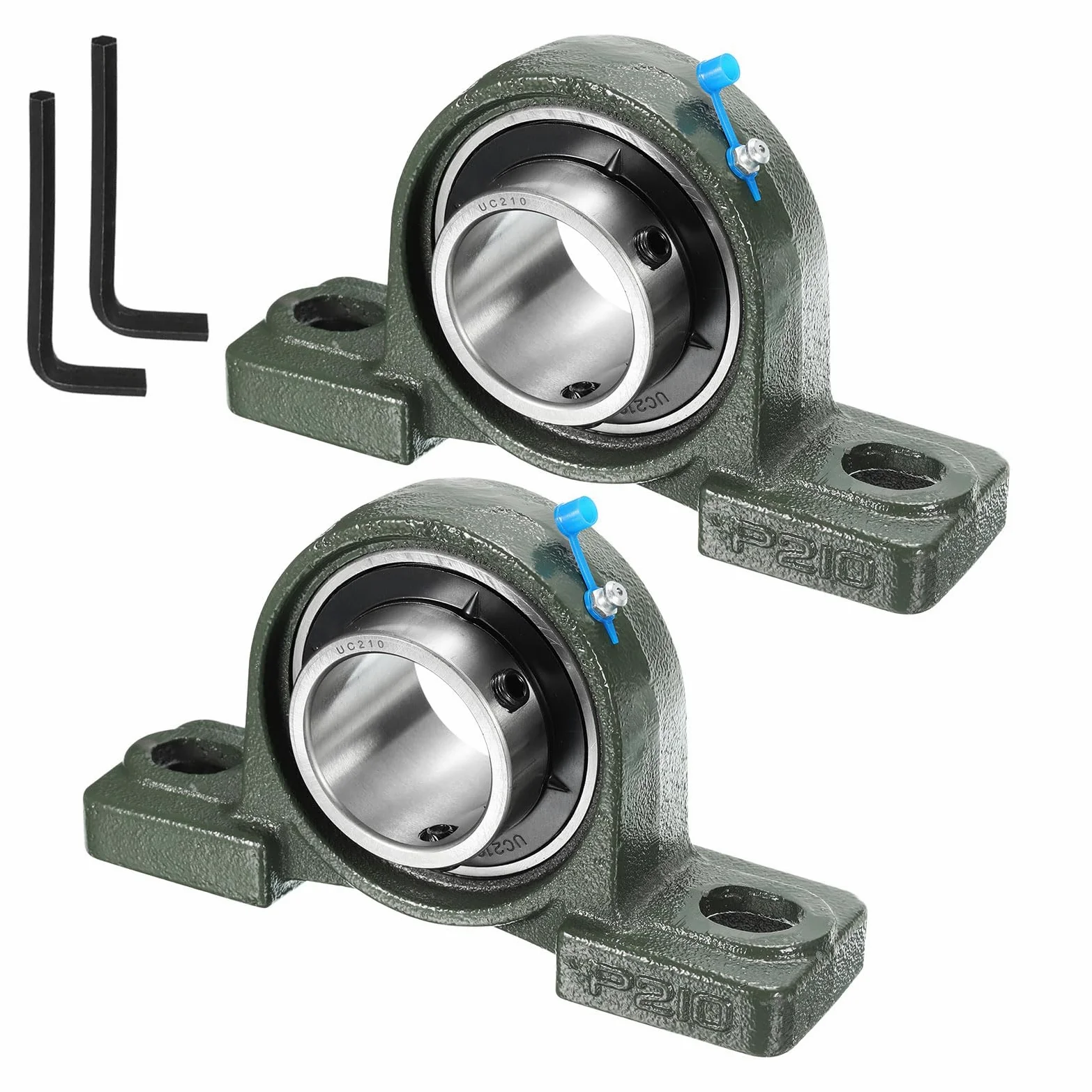 sourcing map UCP210 - Rodamientos de bloque de almohada de 50 mm con autoalineación, base de hierro fundido sólido, rodamientos de acero cromado