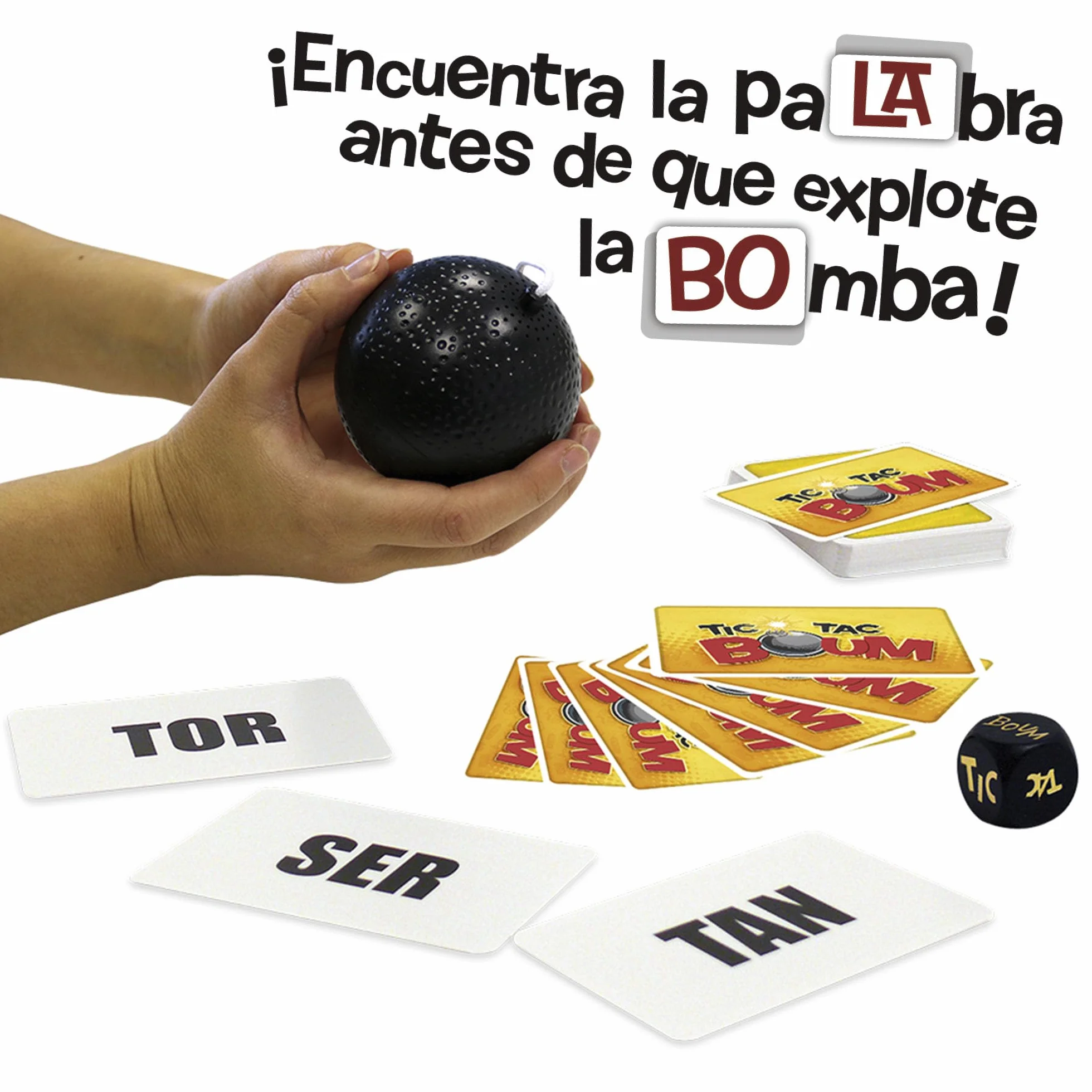 Bizak Tic TAC Boum Juego de Mesa Infantil a Partir de 8 Años, Juego de Cartas Educativo 2-12 Jugadores