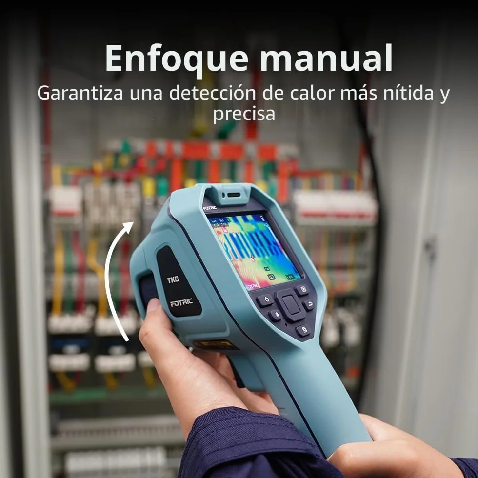TK6 Cámara Termográfica 384x288, 30Hz, 40mK NETD, Enfoque Manual 0,15m, -20°C a 550°C, IPS Táctil 3,5", 5MP, Inspección Eléctrica, Termografía Edificios, Fotovoltaica y HVAC