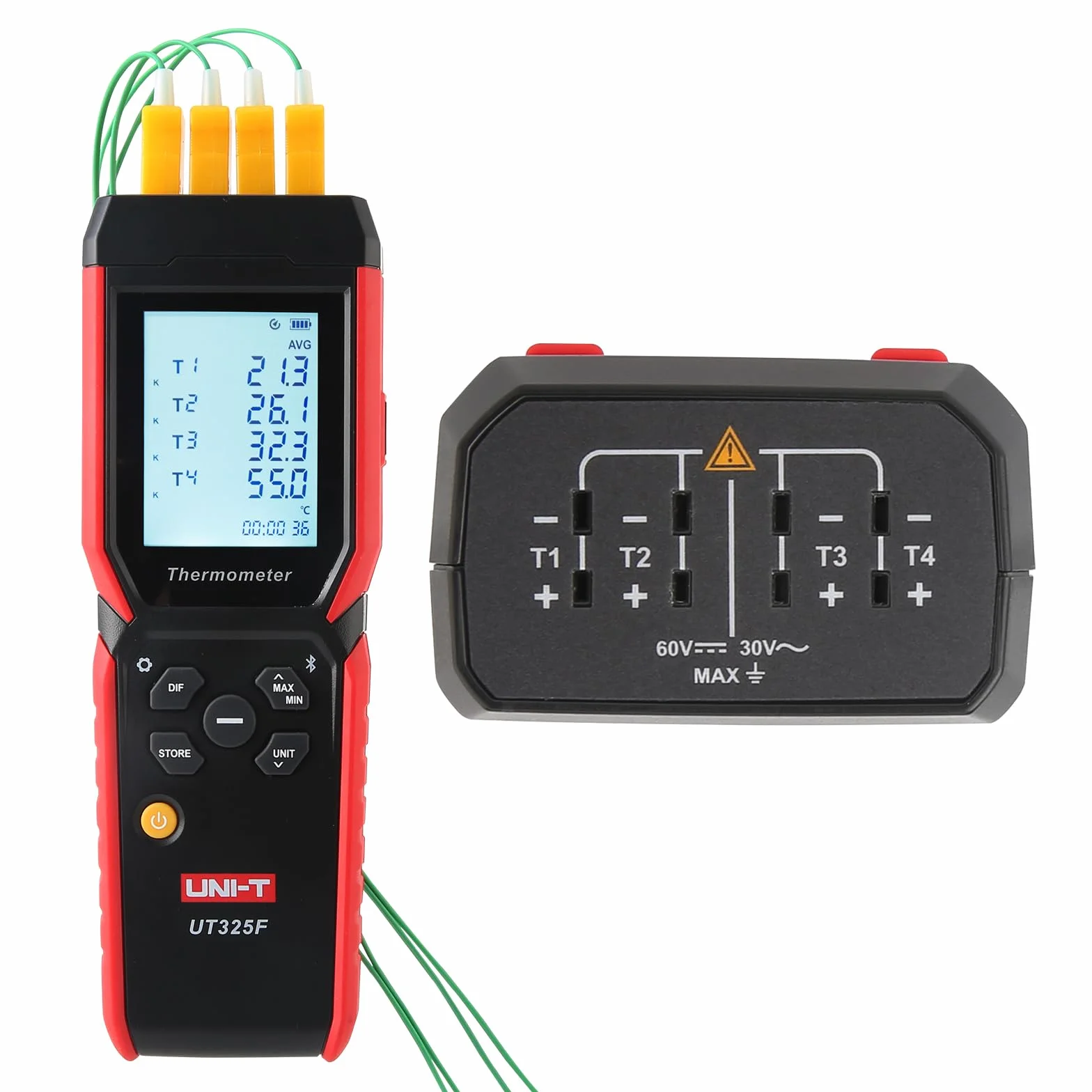Termómetro inteligente Bluetooth UT325F 4 canales tipo K J T E R S N