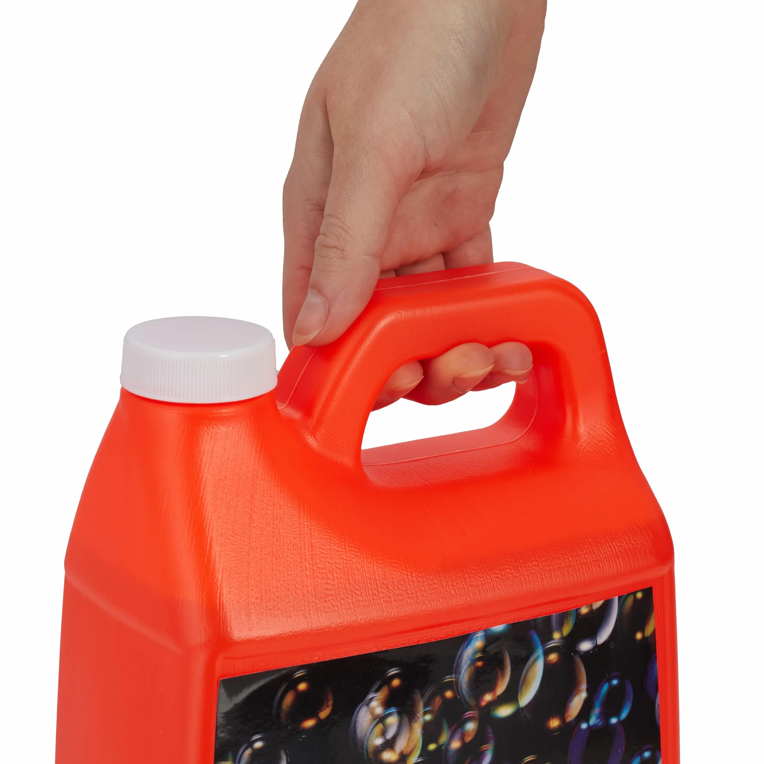 Relaxdays Garrafa Recambio Líquido Burbujas 2 L, Naranja