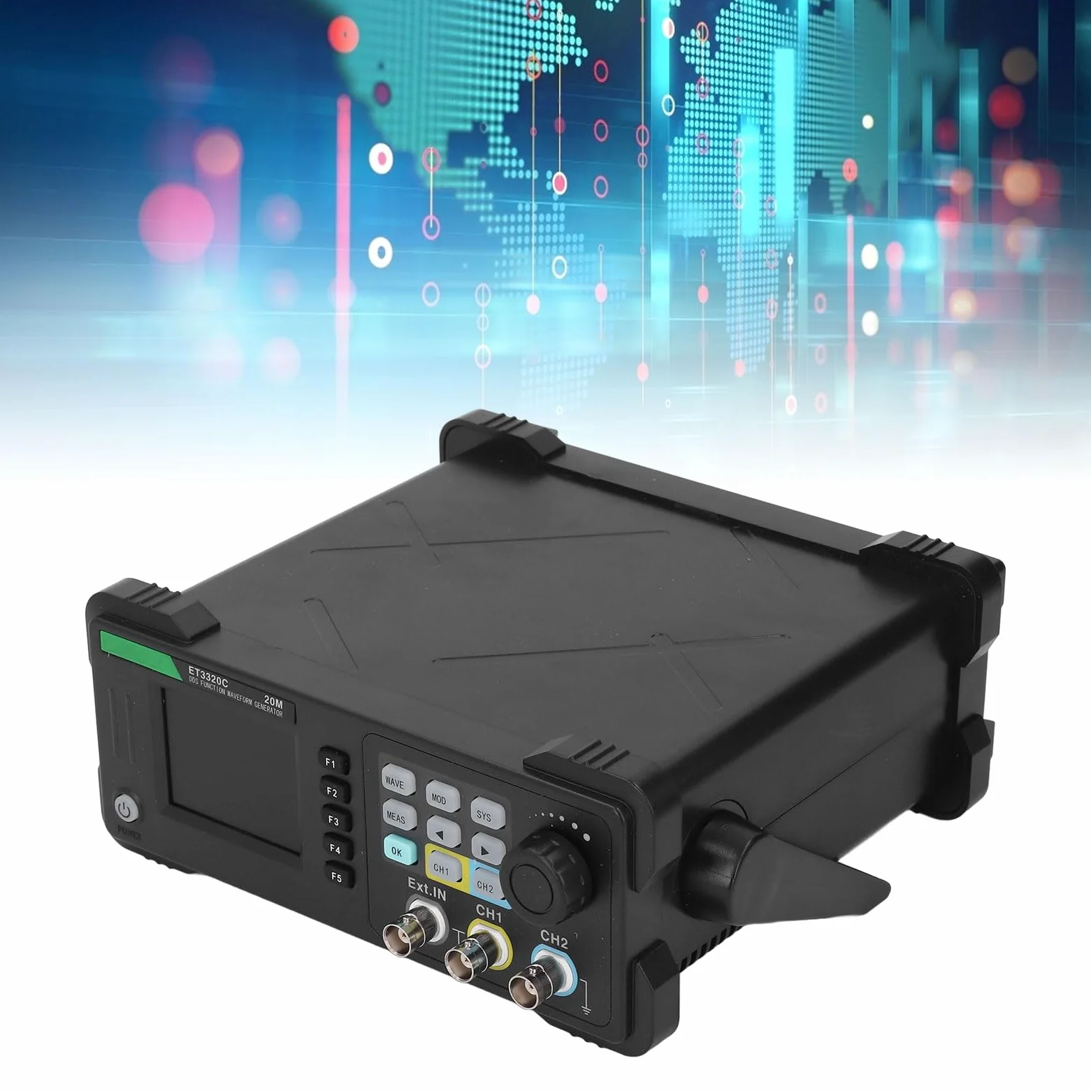 Kit Generador de Funciones LCD de 2 Canales para Experimentos de Investigación de Laboratorio (EU enchufe 110-240V)