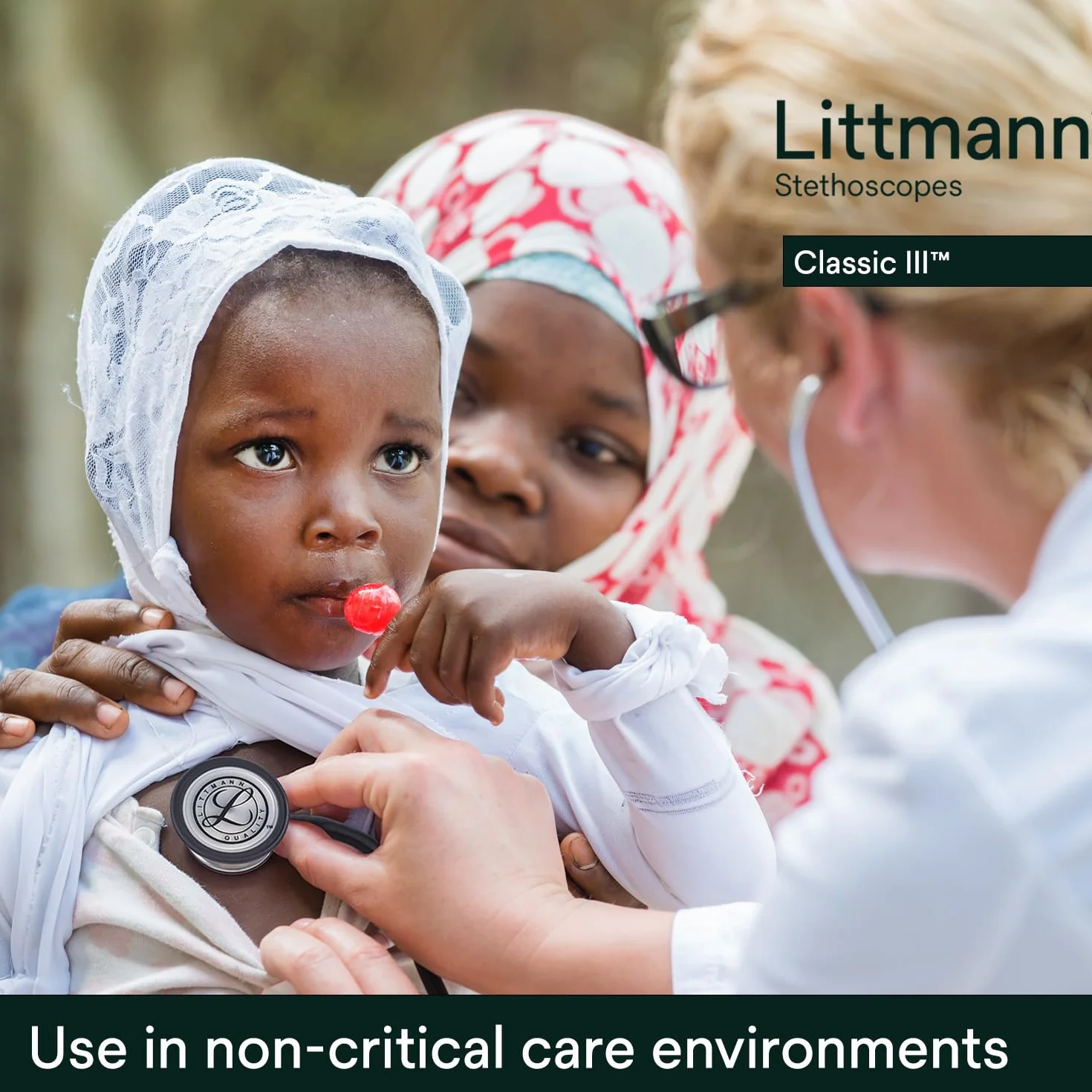3M Littmann Fonendoscopio para monitorización Classic III, tubo azul Caribe, 68,5 cm, 5623