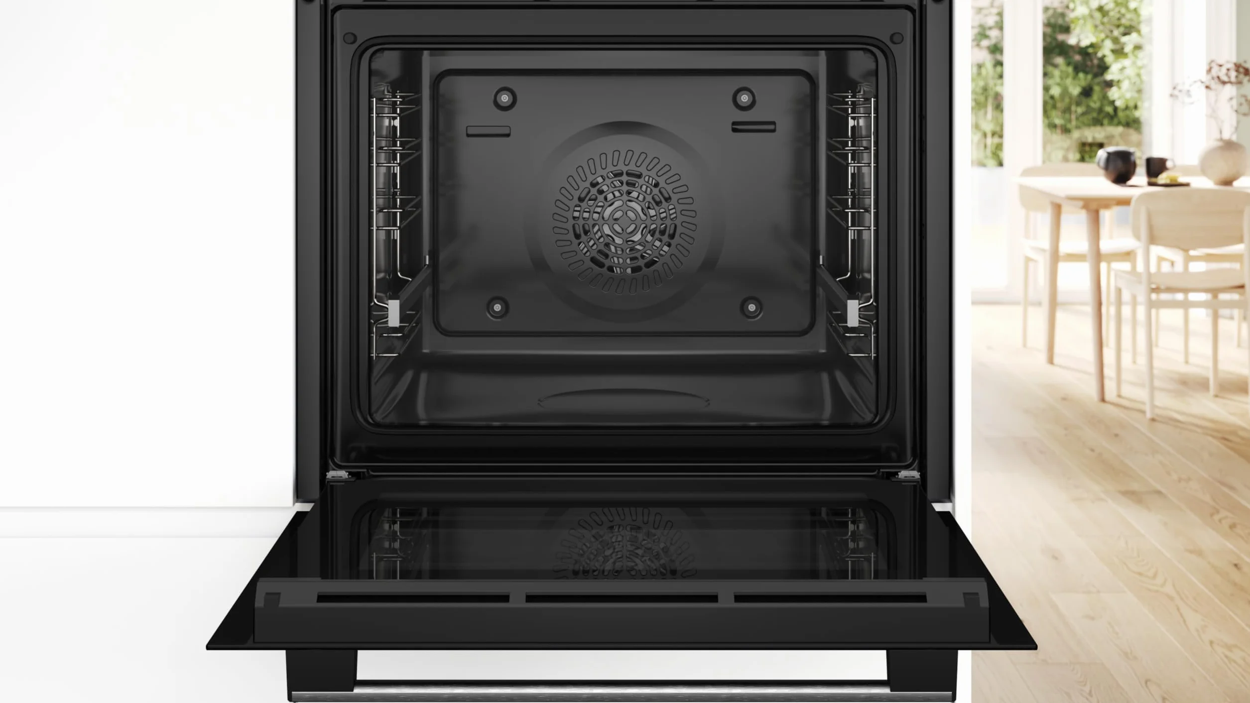 Bosch Horno Multifunción Serie 4 60 cm 3D Hotair Asistente de limpieza con agua Acero HBA514ES3