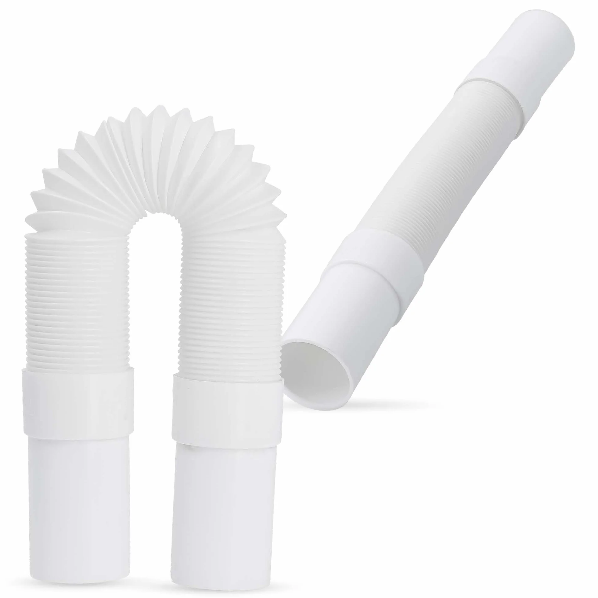 Millto Tubo de drenaje flexible 40 mm blanco polipropileno conector universal ajustable