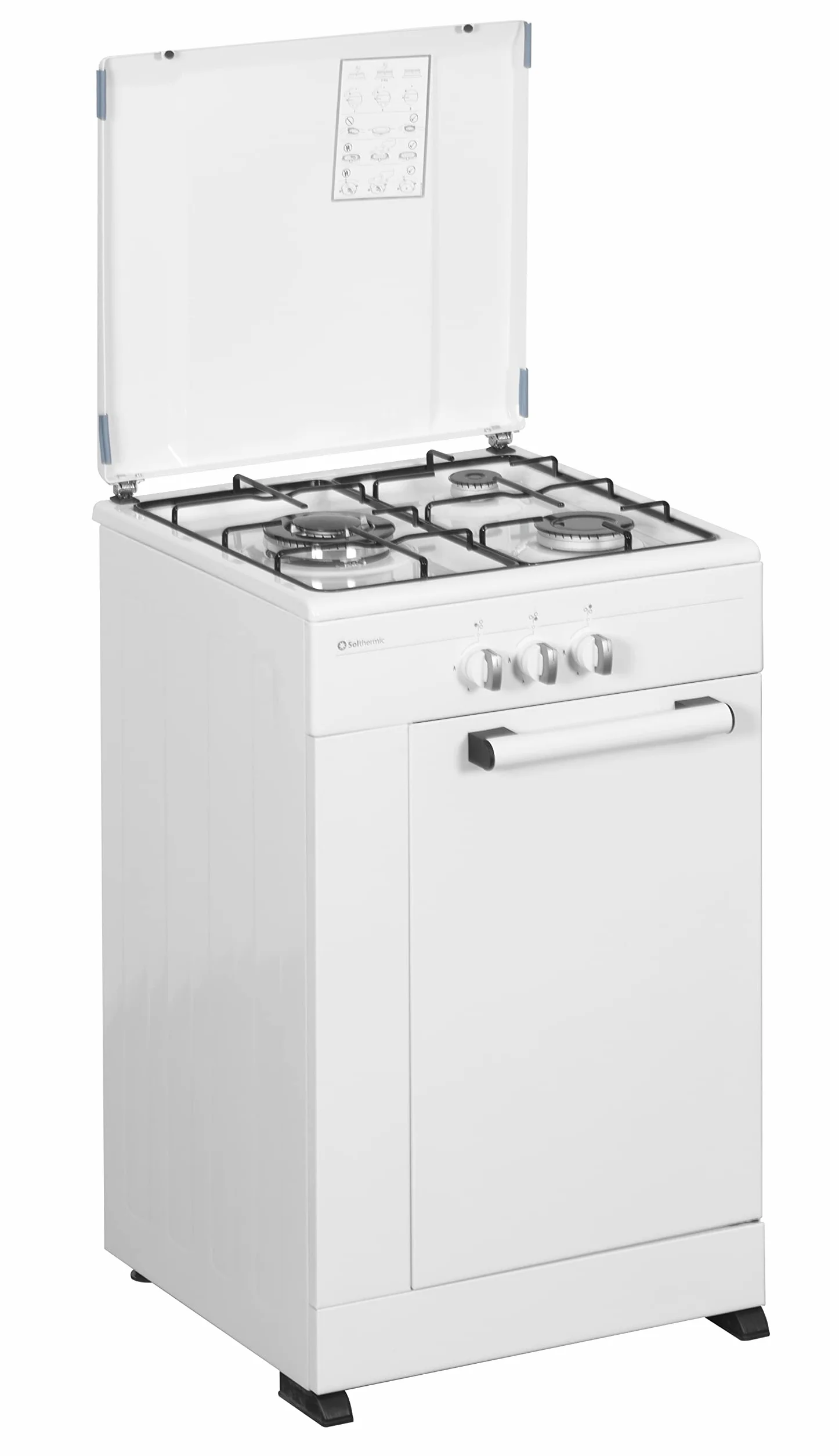 Kuchenka gazowa Solthermic 50 cm 3 palniki wok biała