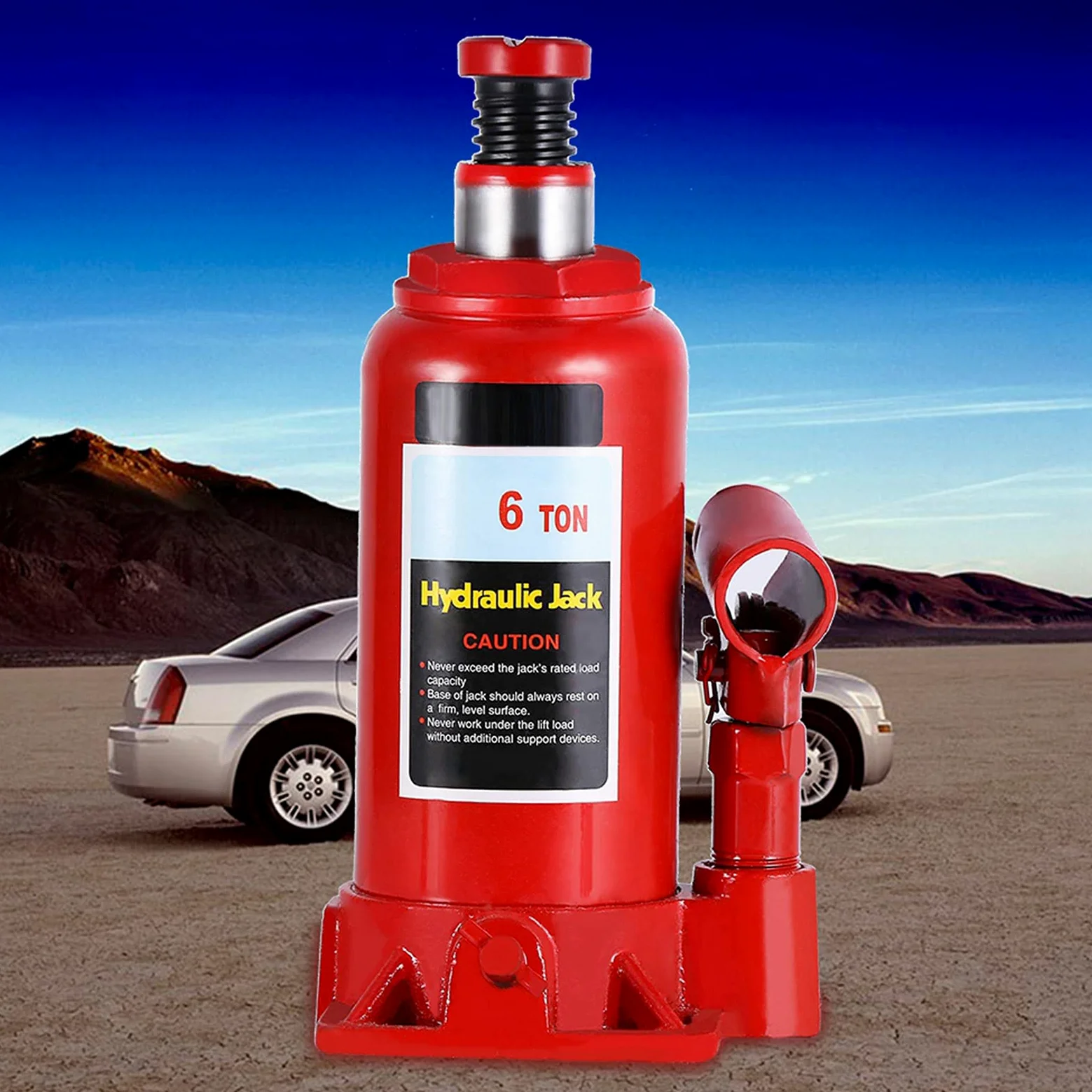Gato Hidráulico de Botella para Reparación de Automóviles y Elevación de Casas, Gato Hidráulico de Botella de Coche de Piso 6T para Camiones