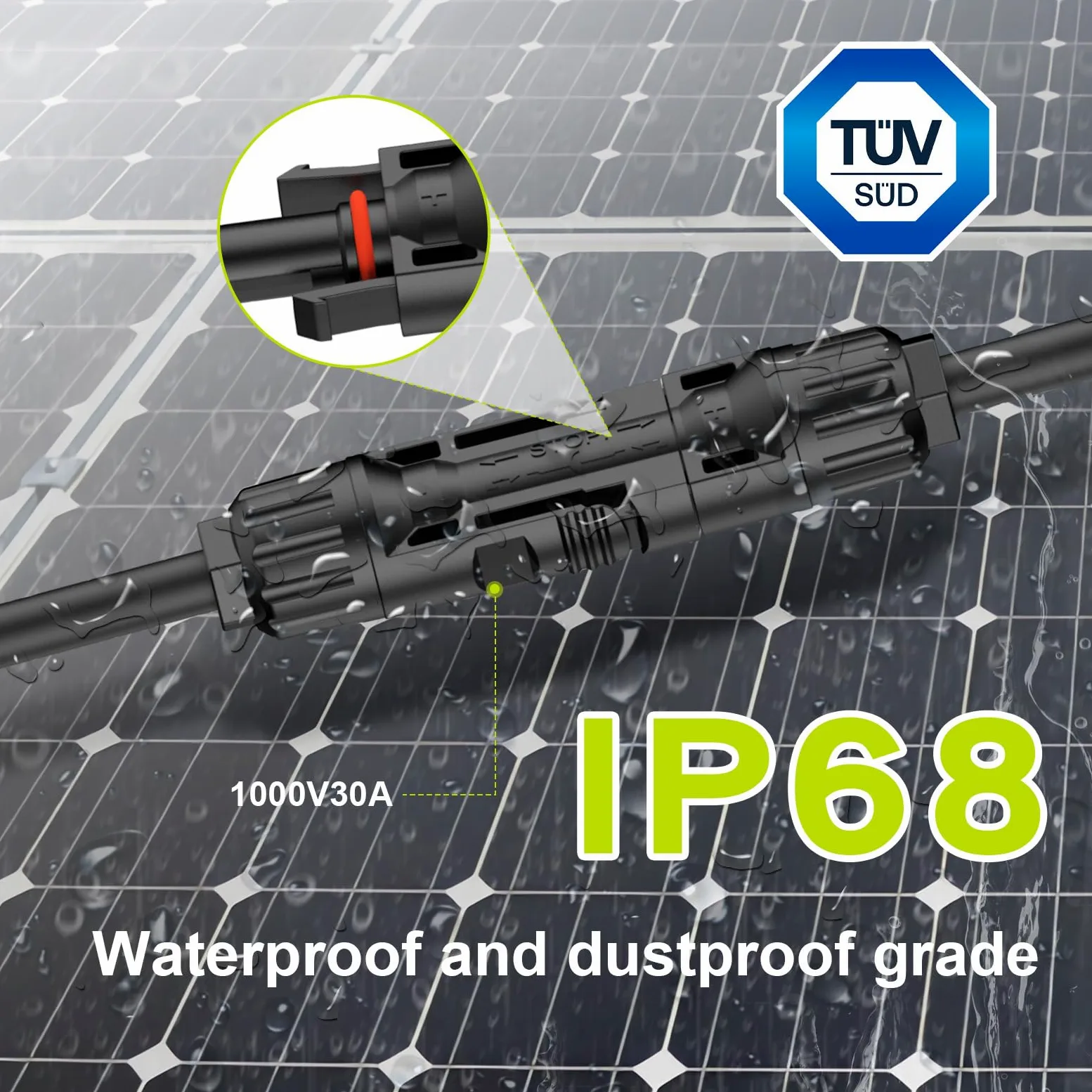 Conectores solares para 2-3-4 paneles solares, conectores de paneles solares sin herramientas, divisor de panel solar impermeable, adaptador paralelo de rama de 2 a 8 Y para extensión de cable