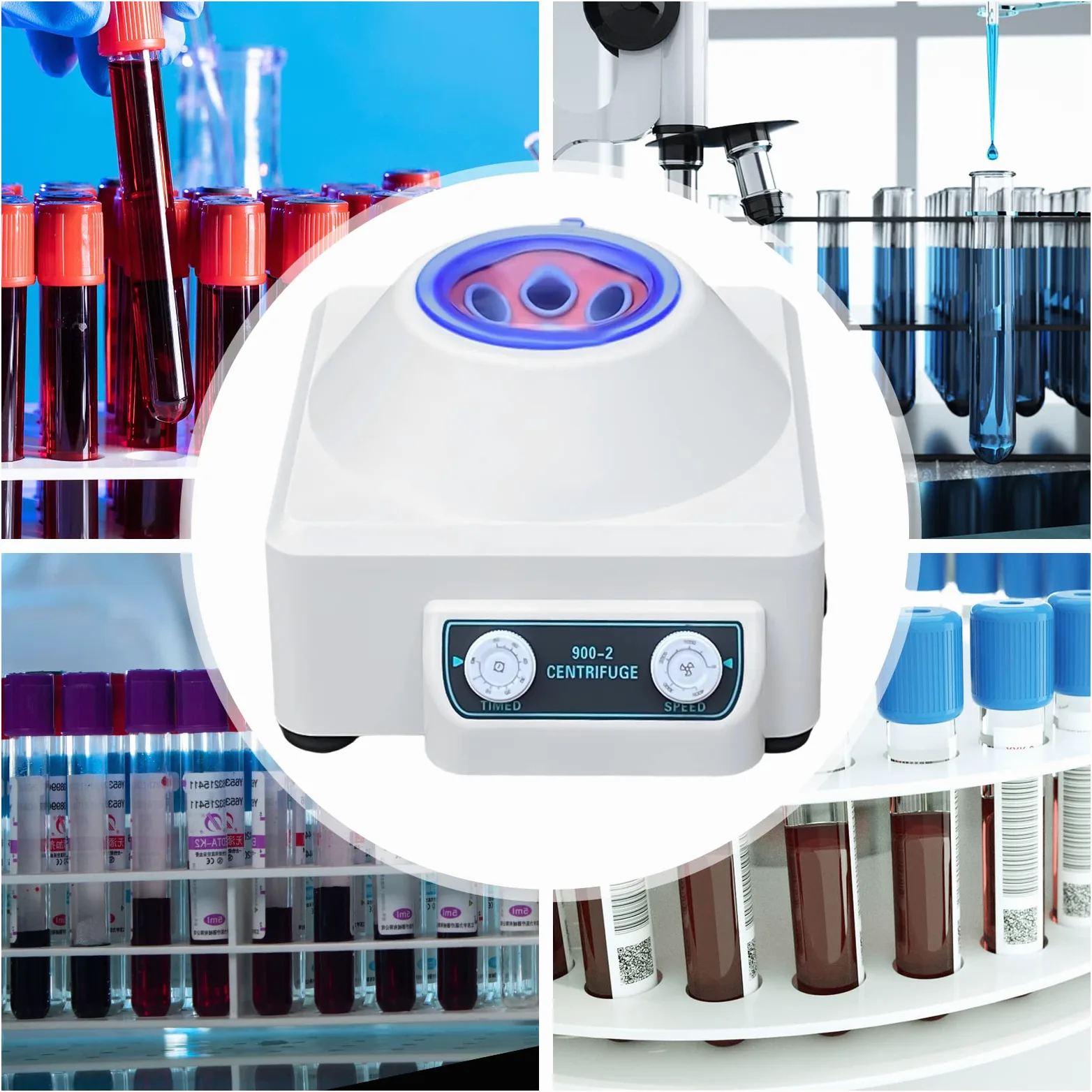 Centrífuga de mesa con 2086 x g, 30 W, 220 V, portátil, centrífuga de laboratorio, velocidad de tiempo ajustable, centrífuga eléctrica ajustable, 4000 rpm, centrífuga de mesa de laboratorio, para