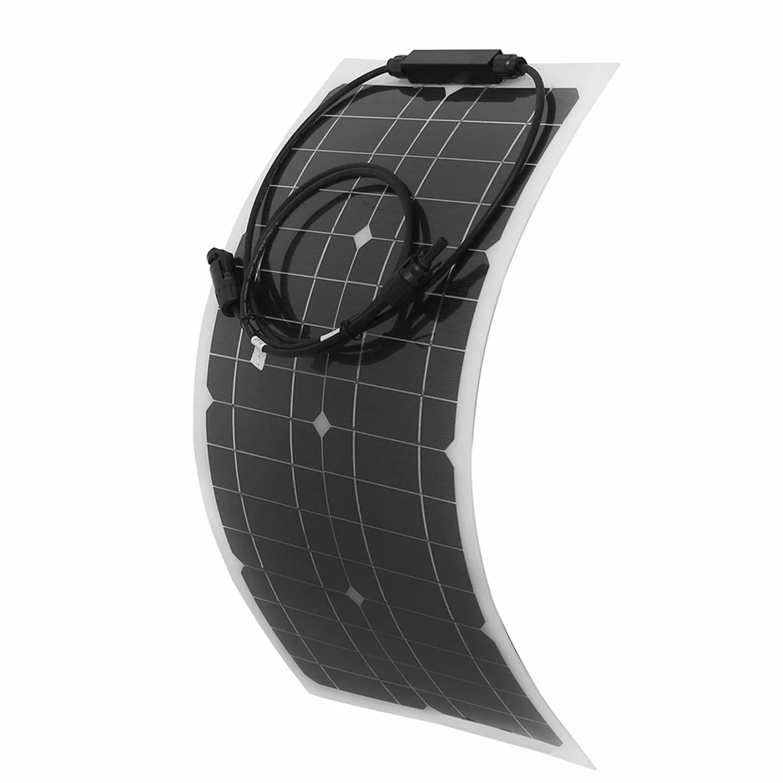 Kit de Panel Solar Flexible para Vehículos Recreativos y - de Generación de Energía Solar para Exteriores | Panel Solar Monocristalino Liviano de 100 W